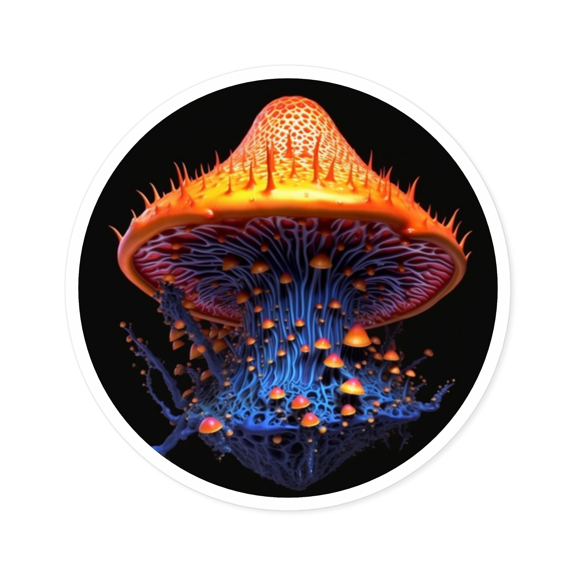 Fantasy Mushroom, Detailed Art Sticker, Creative Style, Colorful Gift