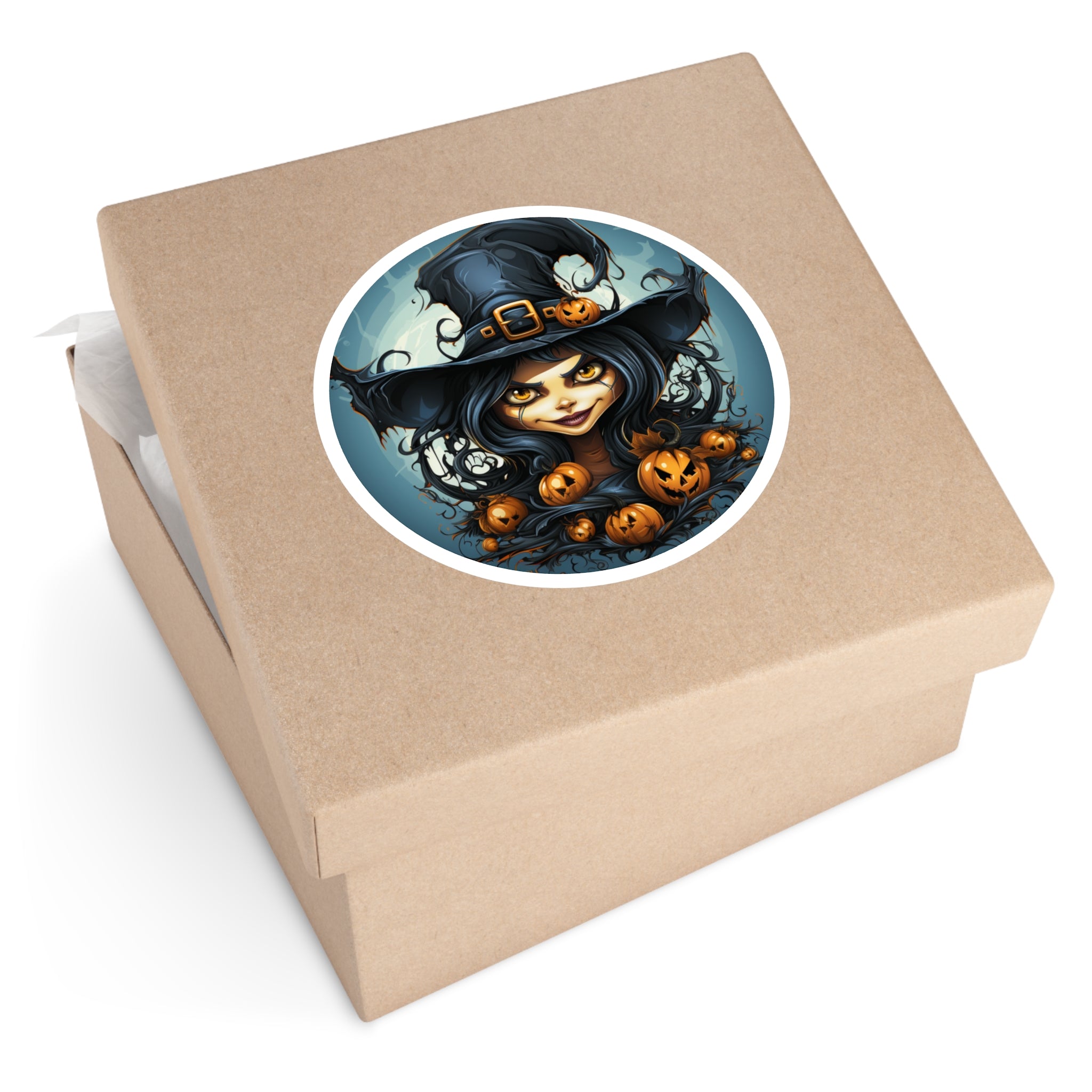 Witch Portrait, Spooky Art Sticker, Halloween Gift, Dark Fantasy