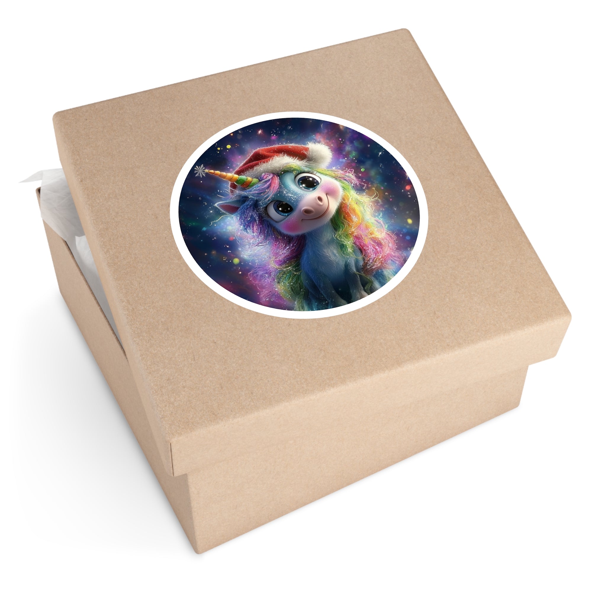 Cute Christmas Unicorn Sticker, Magical Holiday Art, Planner Gift, Festive Season