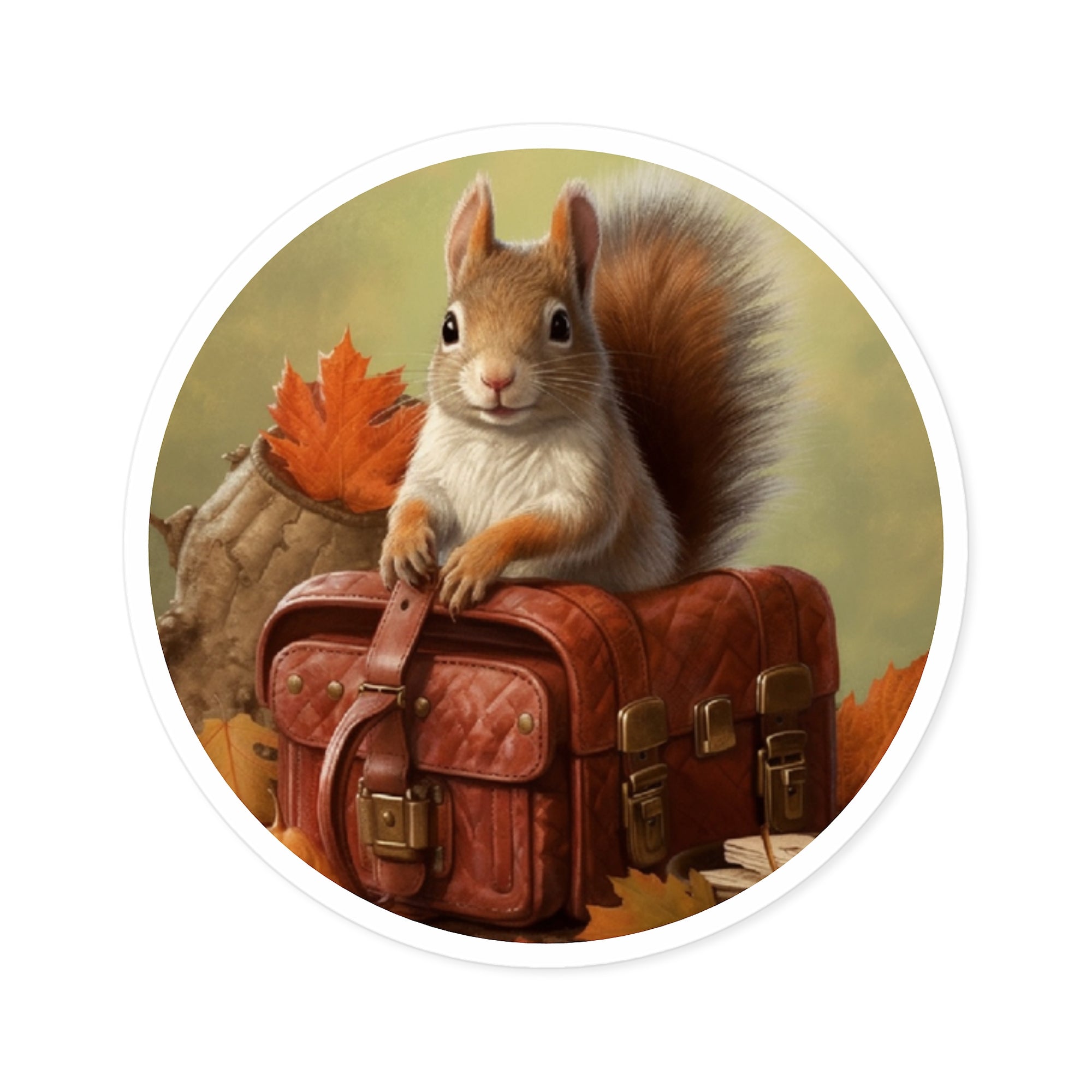 Autumn Squirrel, Cozy Harvest Sticker, Forest Animal, Warm Design