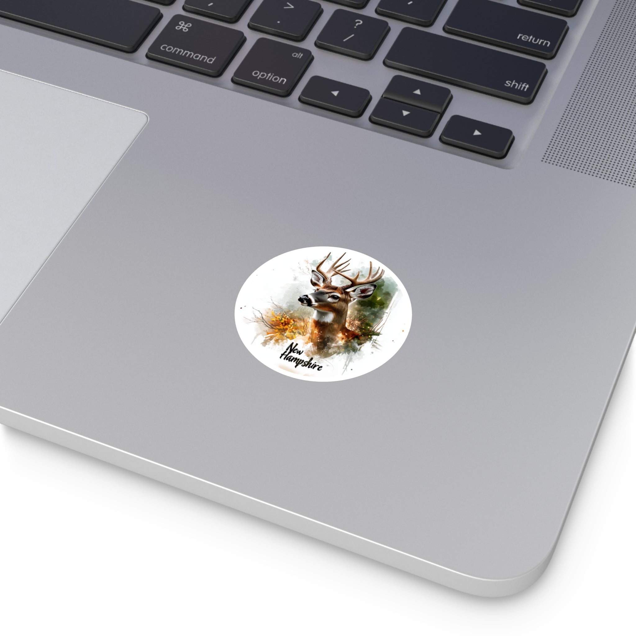 New Hampshire Buck Sticker, Forest Wildlife Art, Rustic Nature Design, State Outdoors