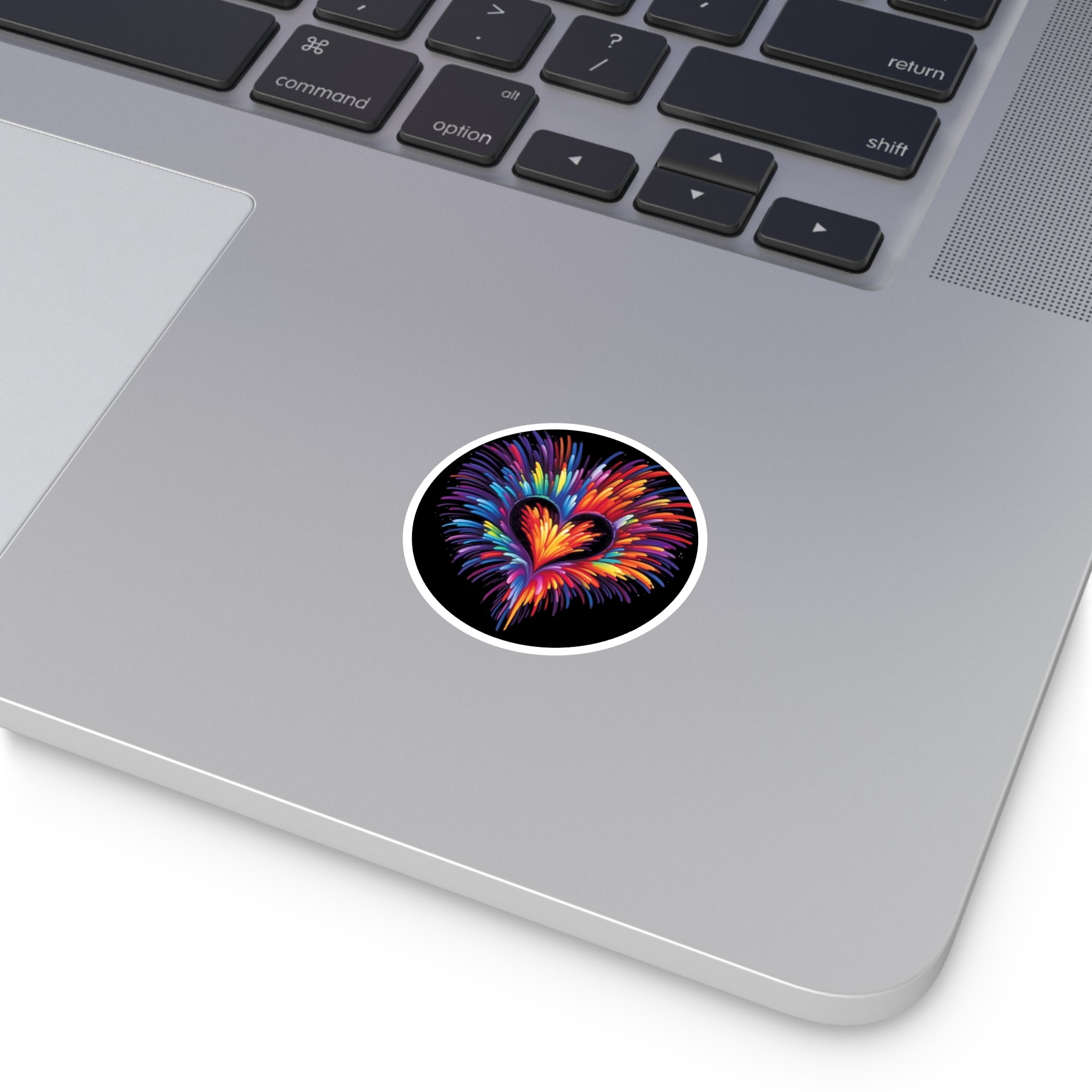 Rainbow Heart, Abstract Love Sticker, Laptop Decal, Gift for Color Lovers