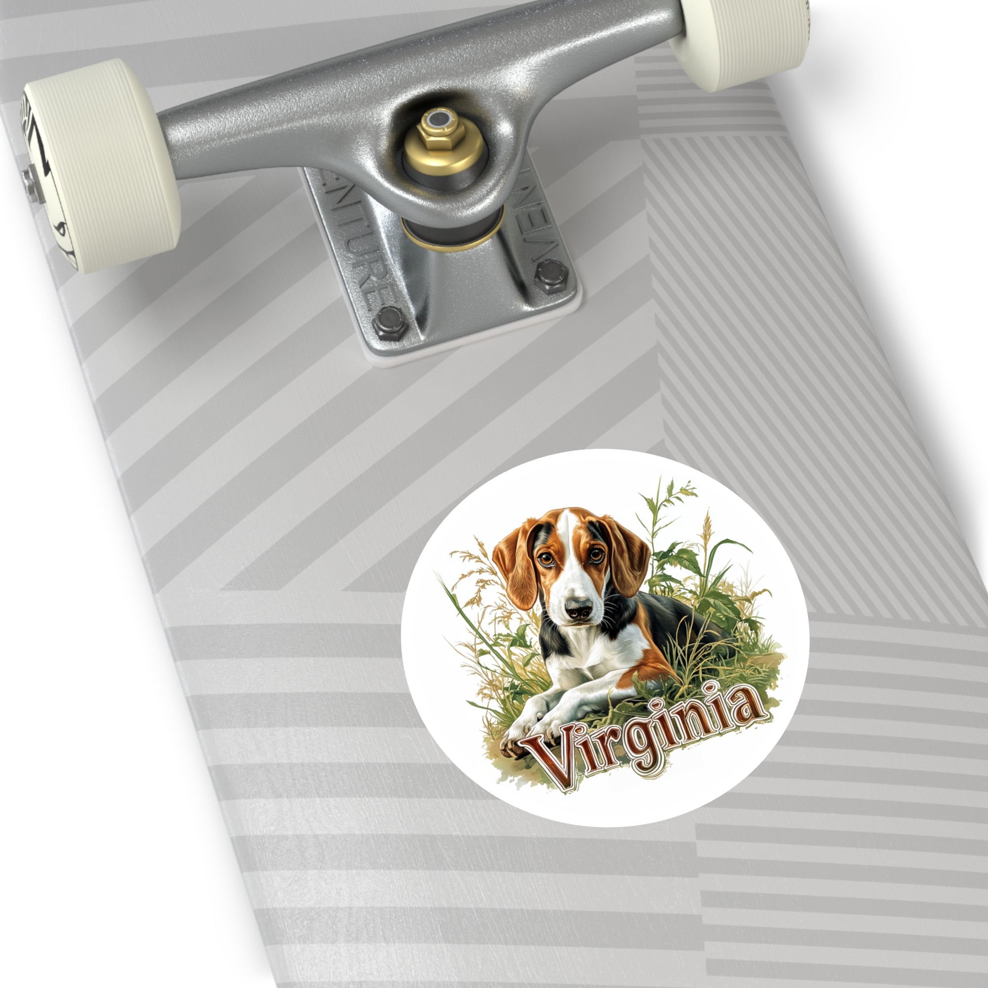 Virginia Foxhound, Classic Dog Sticker, State Pride, Nature Scene