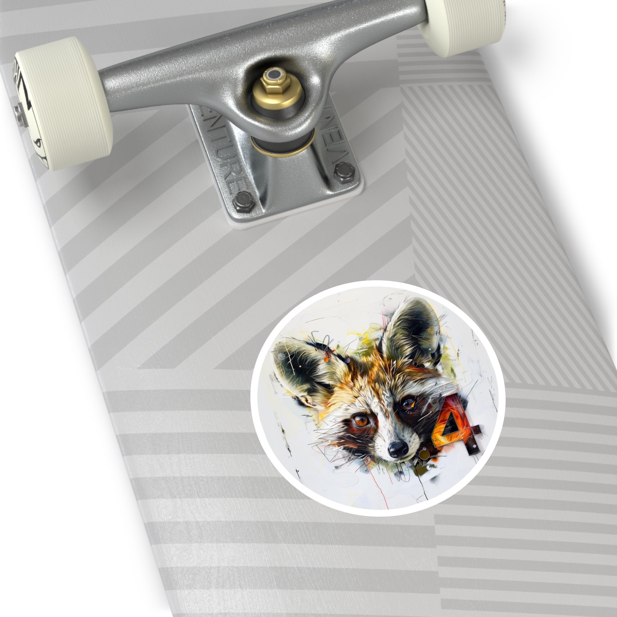 Fox Number Four, Abstract Animal Sticker, Modern Art, Creative Gift