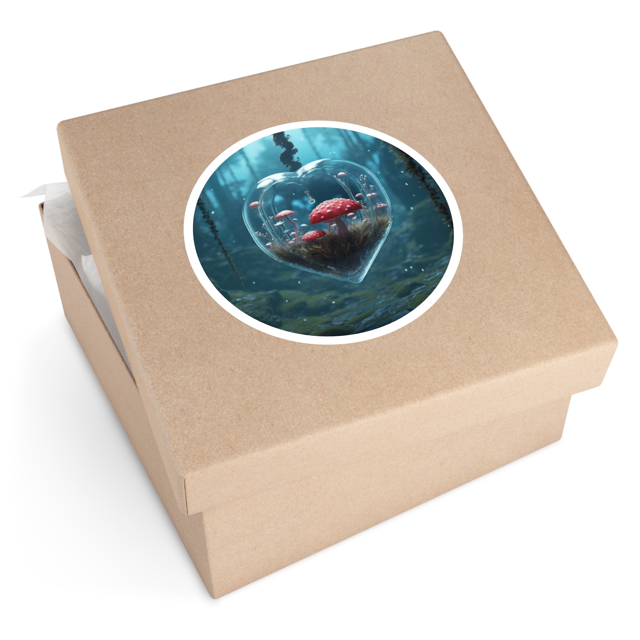 Heart Terrarium, Fantasy Sticker, Nature Decor, Unique Gift
