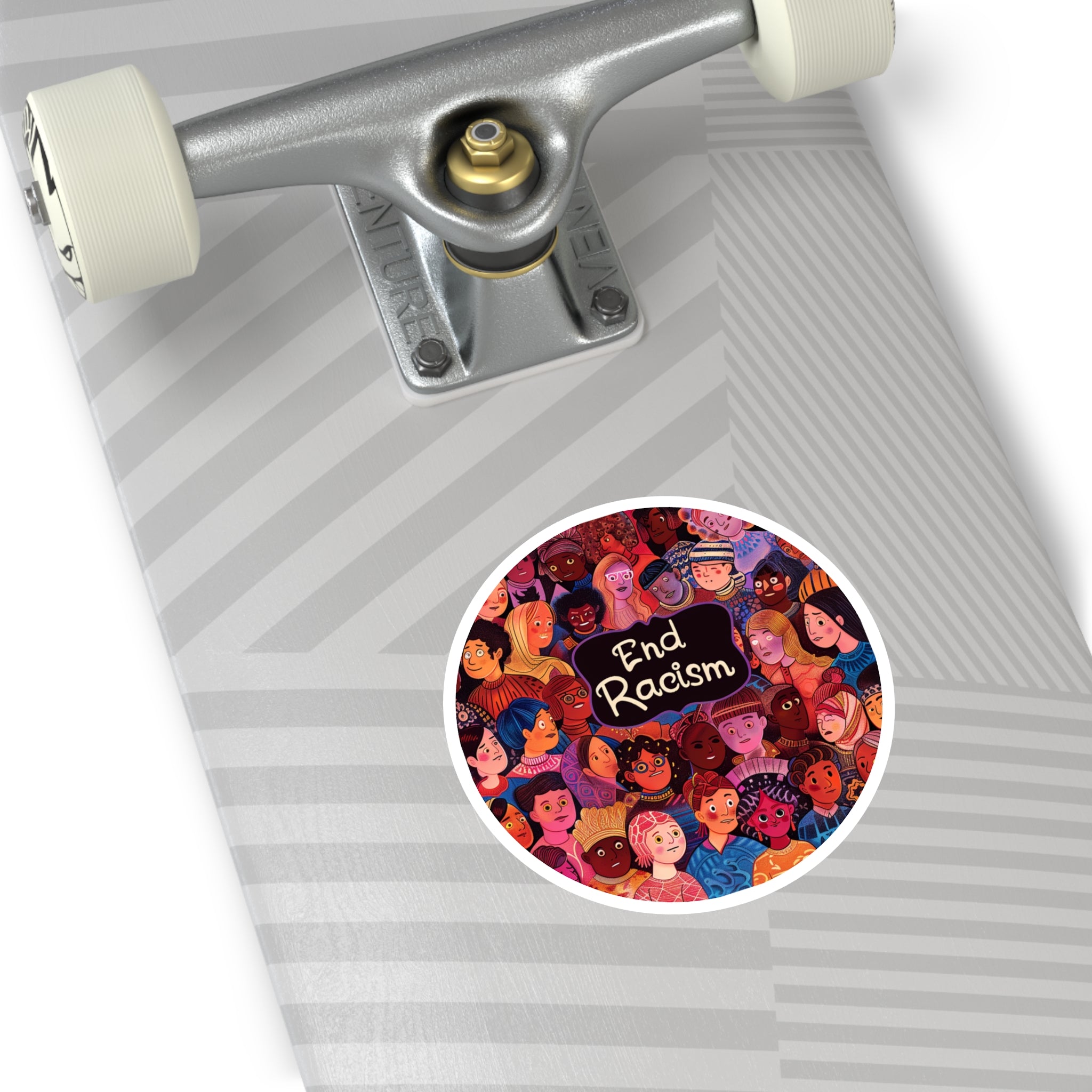 End Racism Sticker, Equality Art, Unity and Diversity Design, Awareness Gift