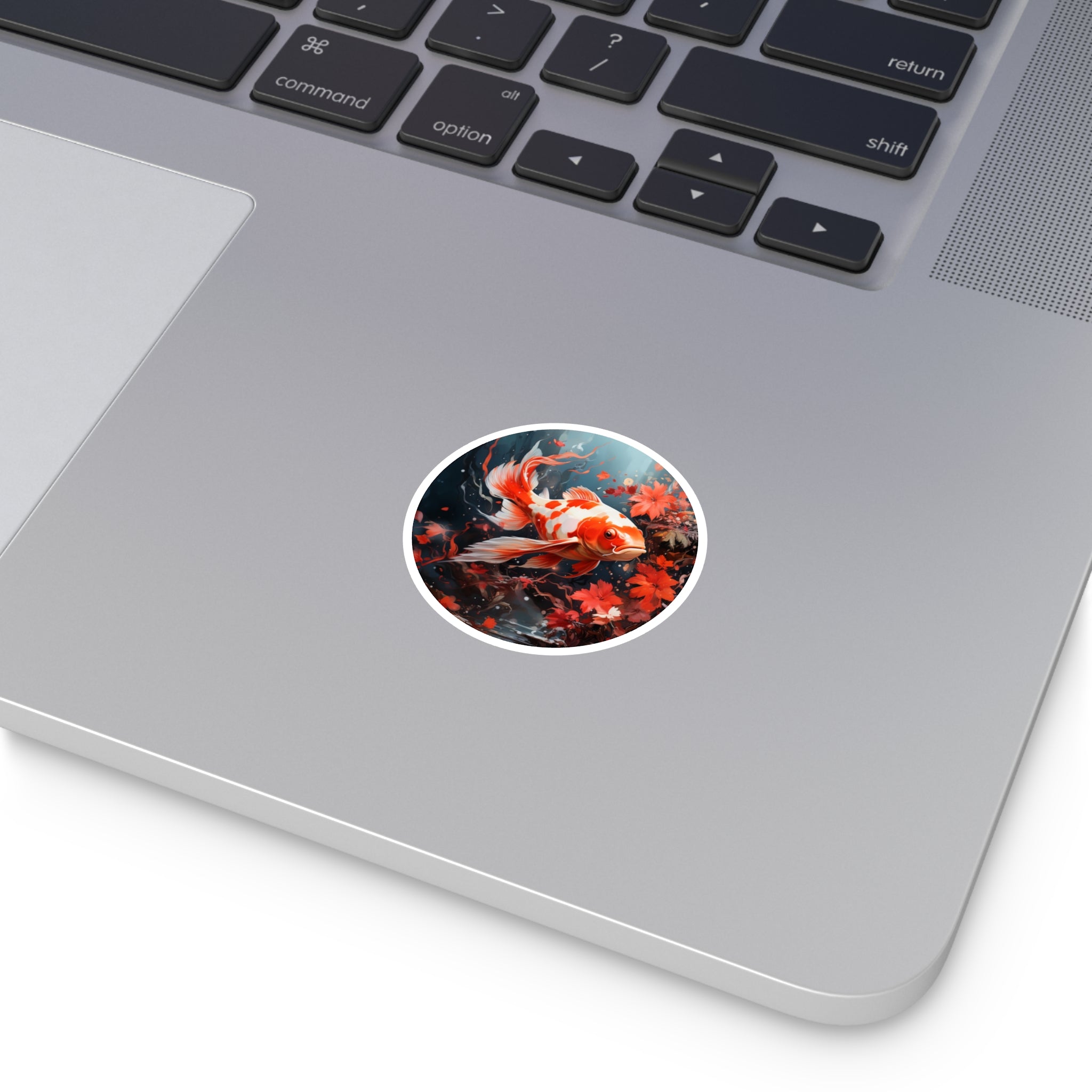 Koi Fish Elegance, Nature Art Sticker, Tranquil Design, Zen Gift