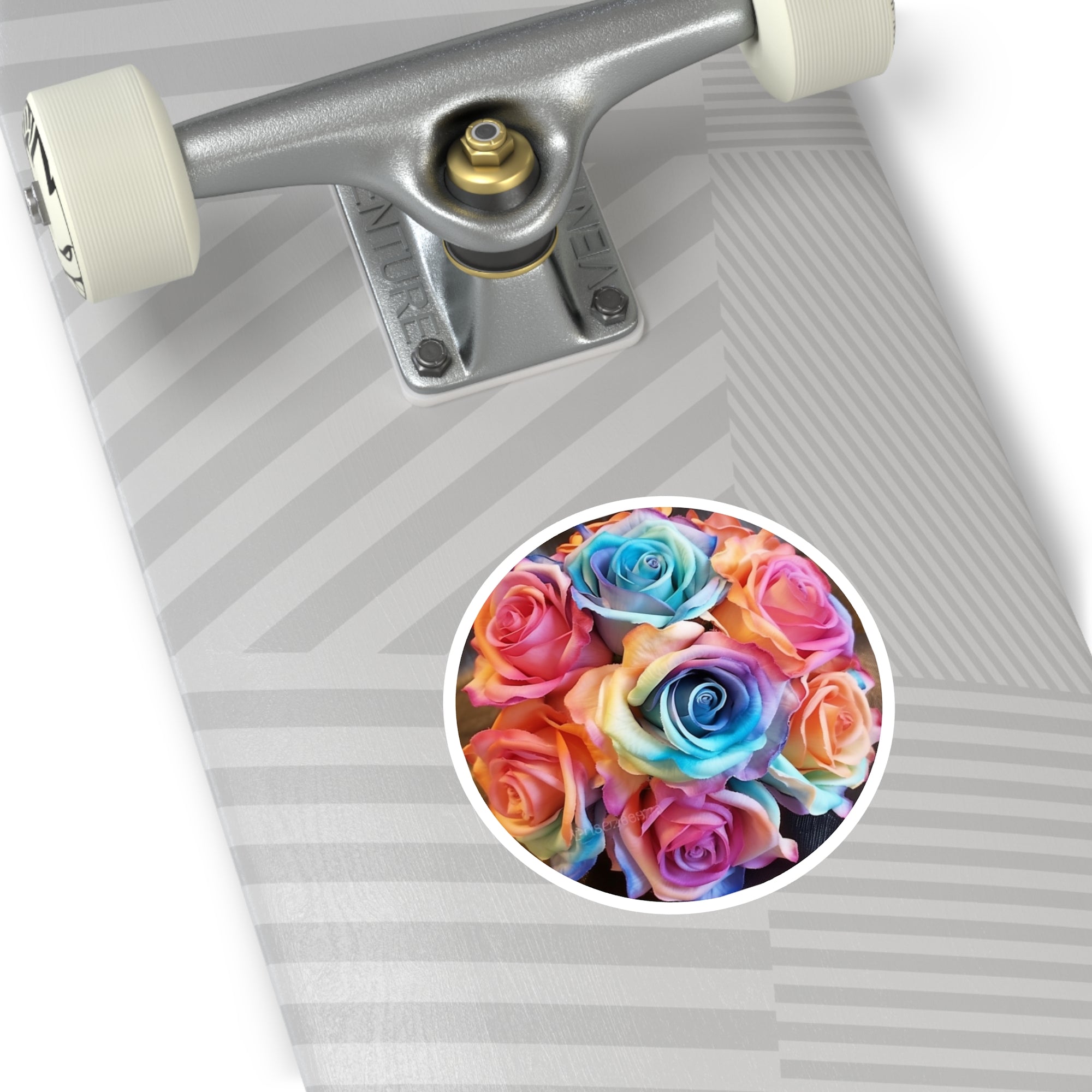 Rainbow Roses, Colorful Flower Sticker, Wedding Art, Joyful Gift