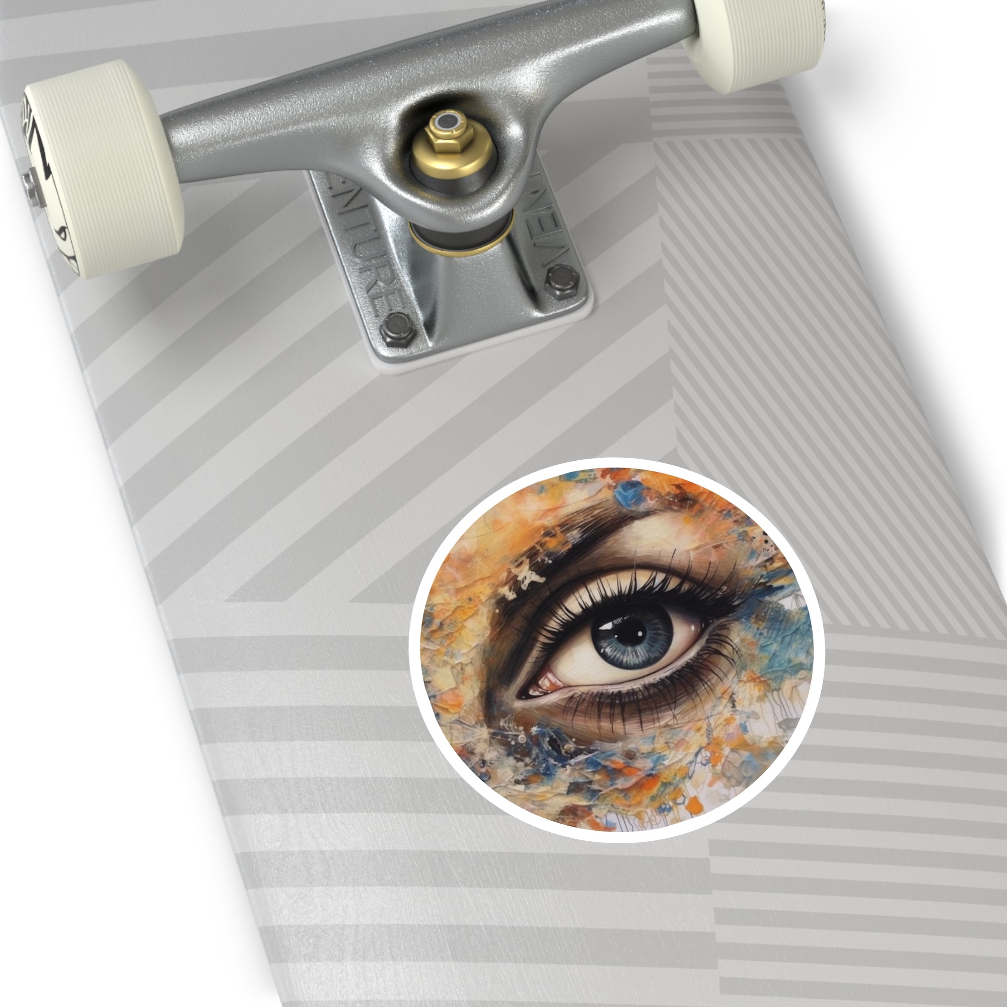 Abstract Eye Painting, Mixed Media Art Sticker, Laptop Decal, Creative Aesthetic Gift