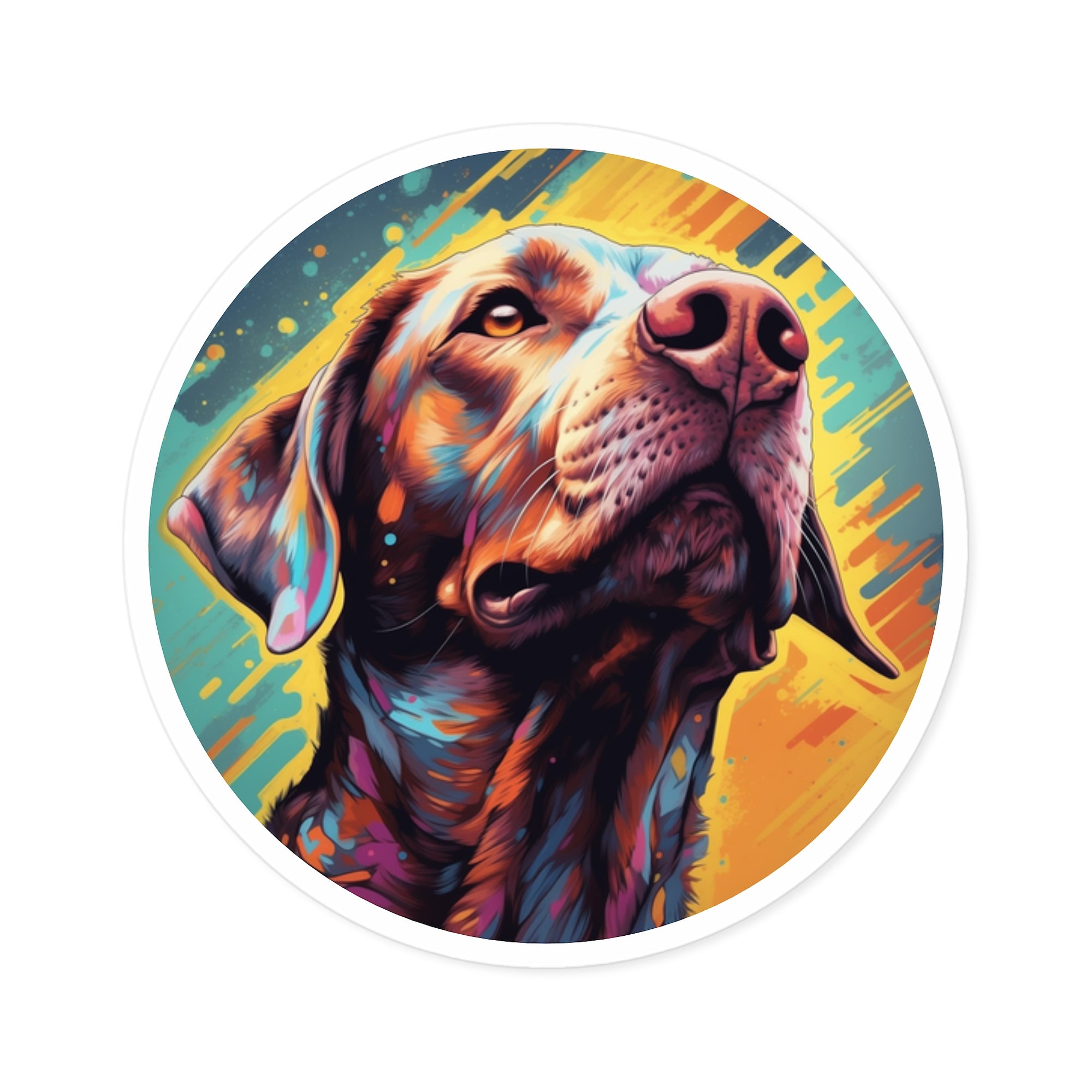 Psychedelic Dog Sticker, Colorful Art Design, Pet Lover Gift, Abstract Dog Portrait
