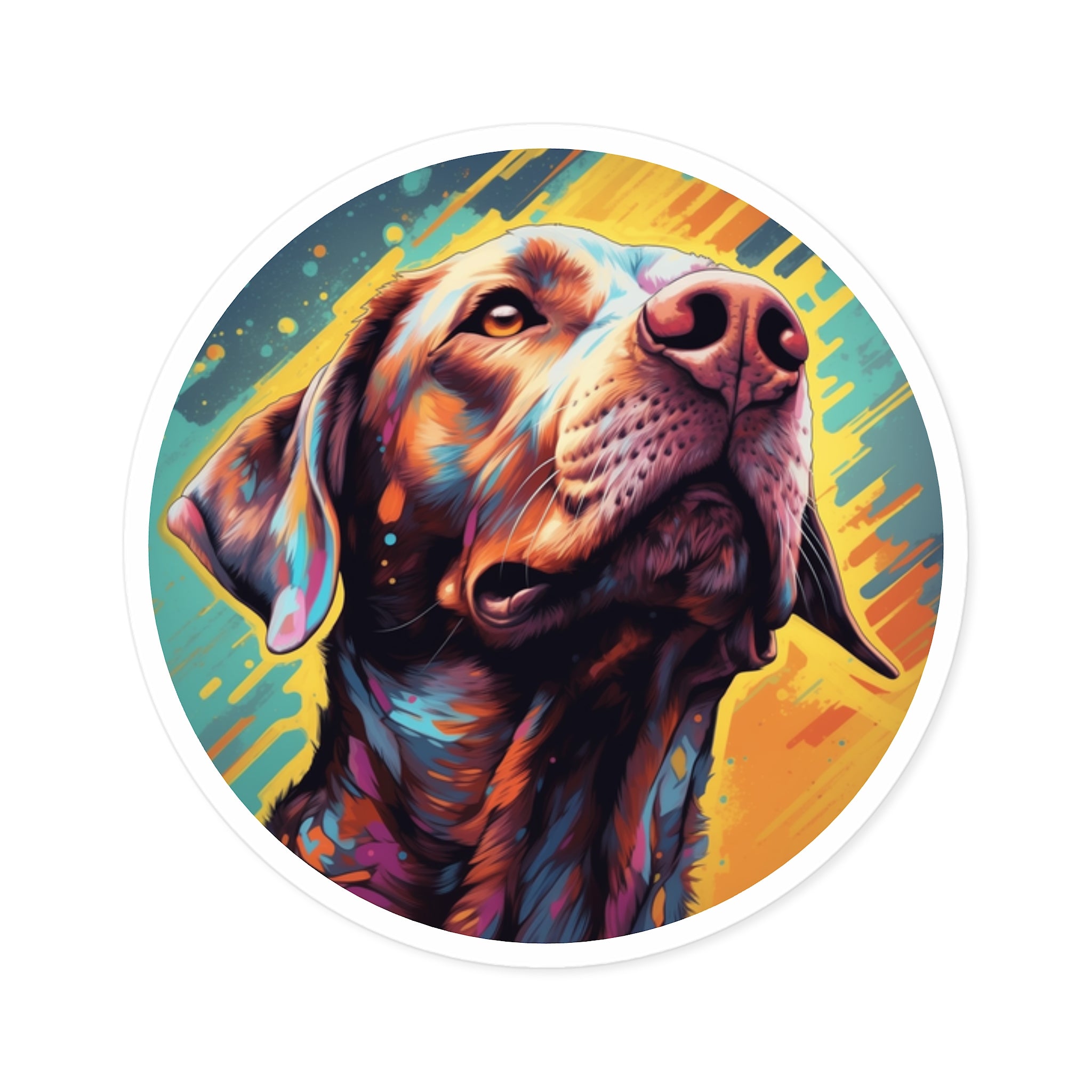Psychedelic Dog Sticker, Colorful Art Design, Pet Lover Gift, Abstract Dog Portrait