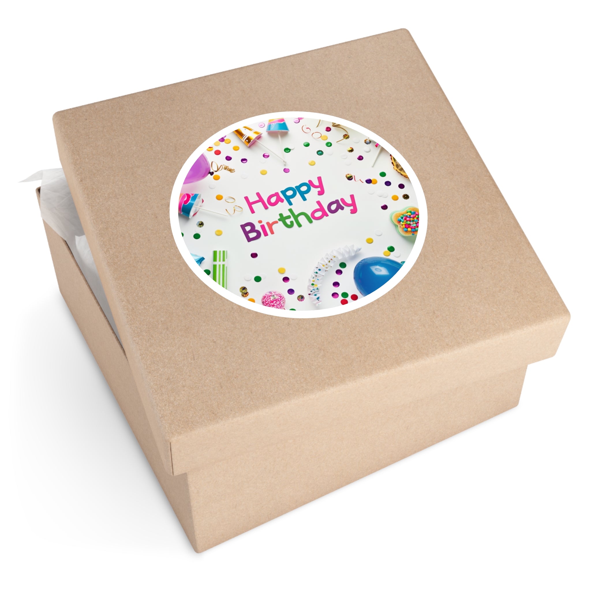 Happy Birthday Sticker, Party Balloons Design, Colorful Celebration Art, Fun Gift