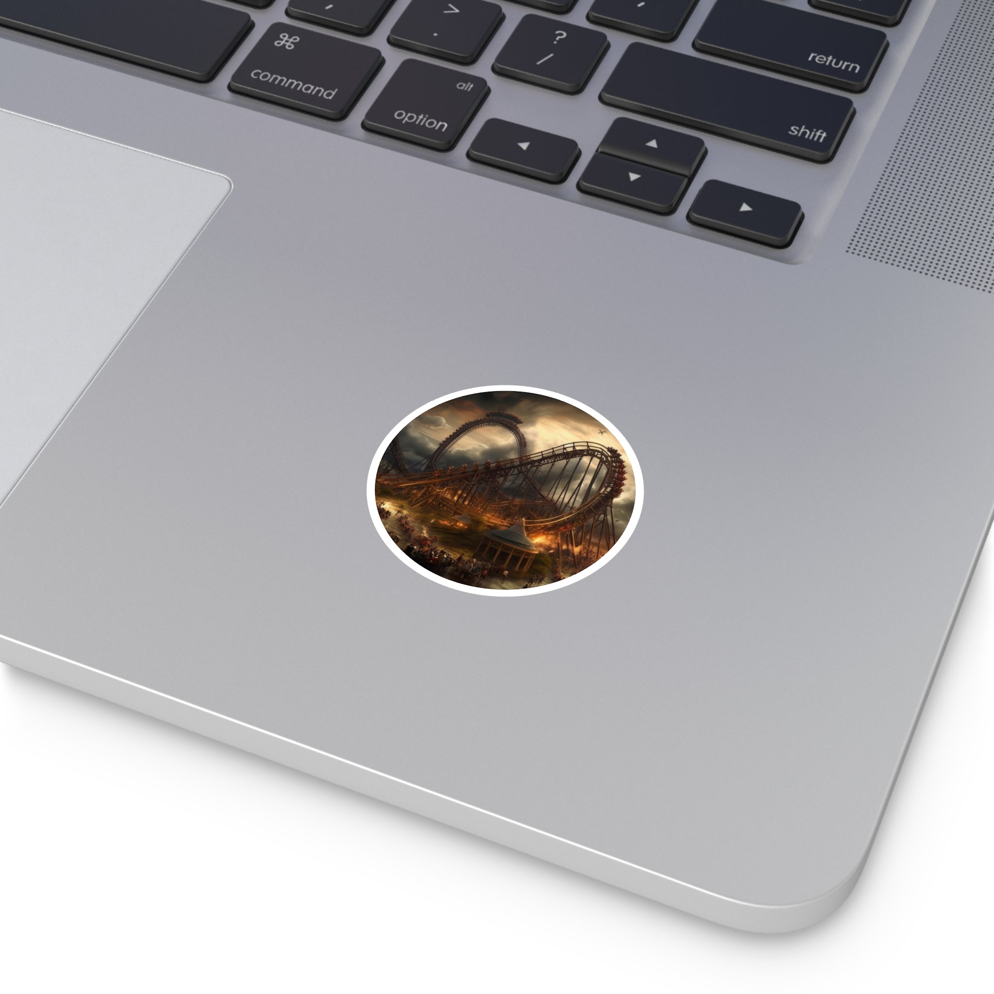 Roller Coaster at Sunset Scene Sticker