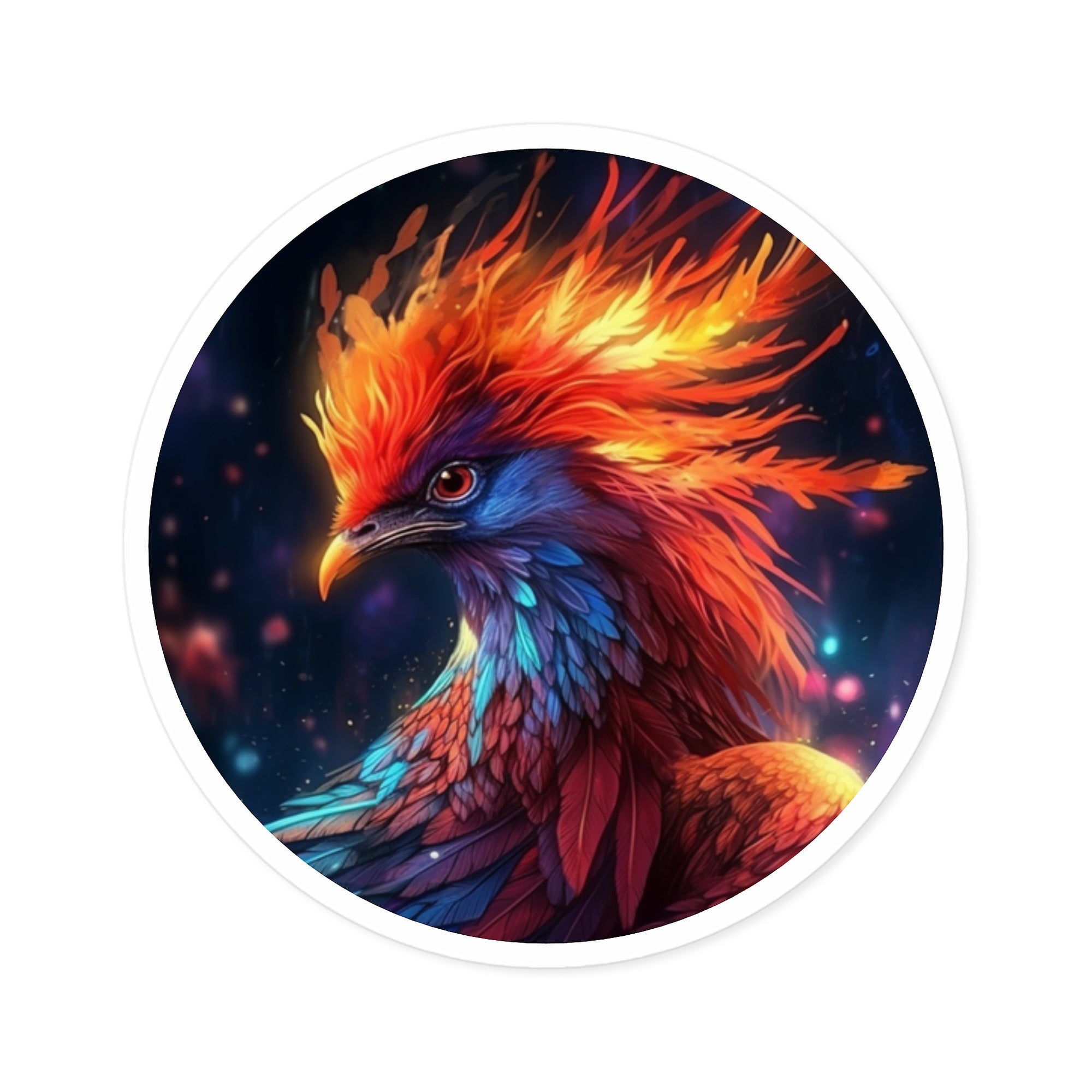 Firebird Sticker, Colorful Phoenix Art, Fantasy Flame Design, Powerful Gift