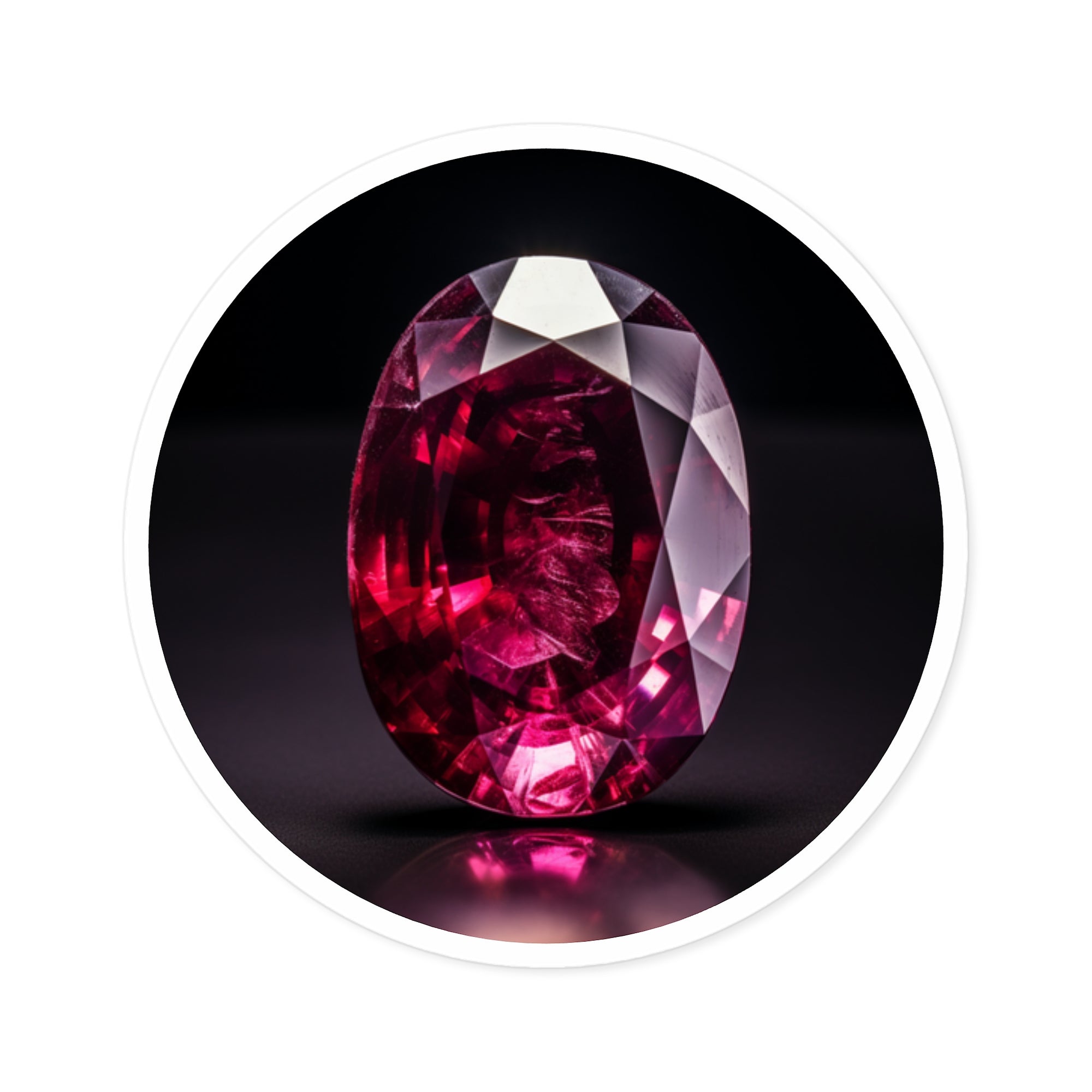 Ruby Gemstone, Realistic Gemstone Sticker, Red Crystal Art, Classic Design Gift