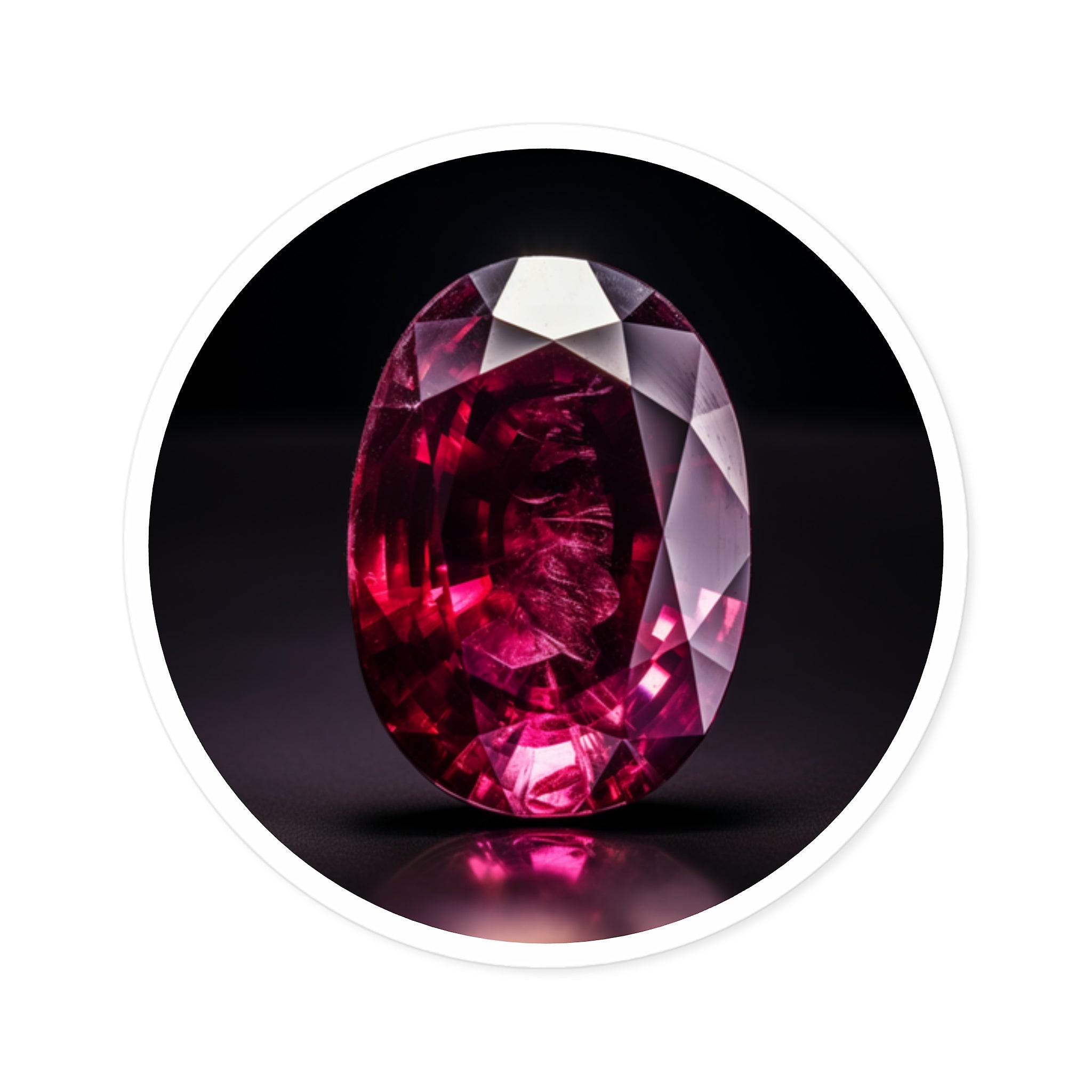 Ruby Gemstone, Realistic Gemstone Sticker, Red Crystal Art, Classic Design Gift