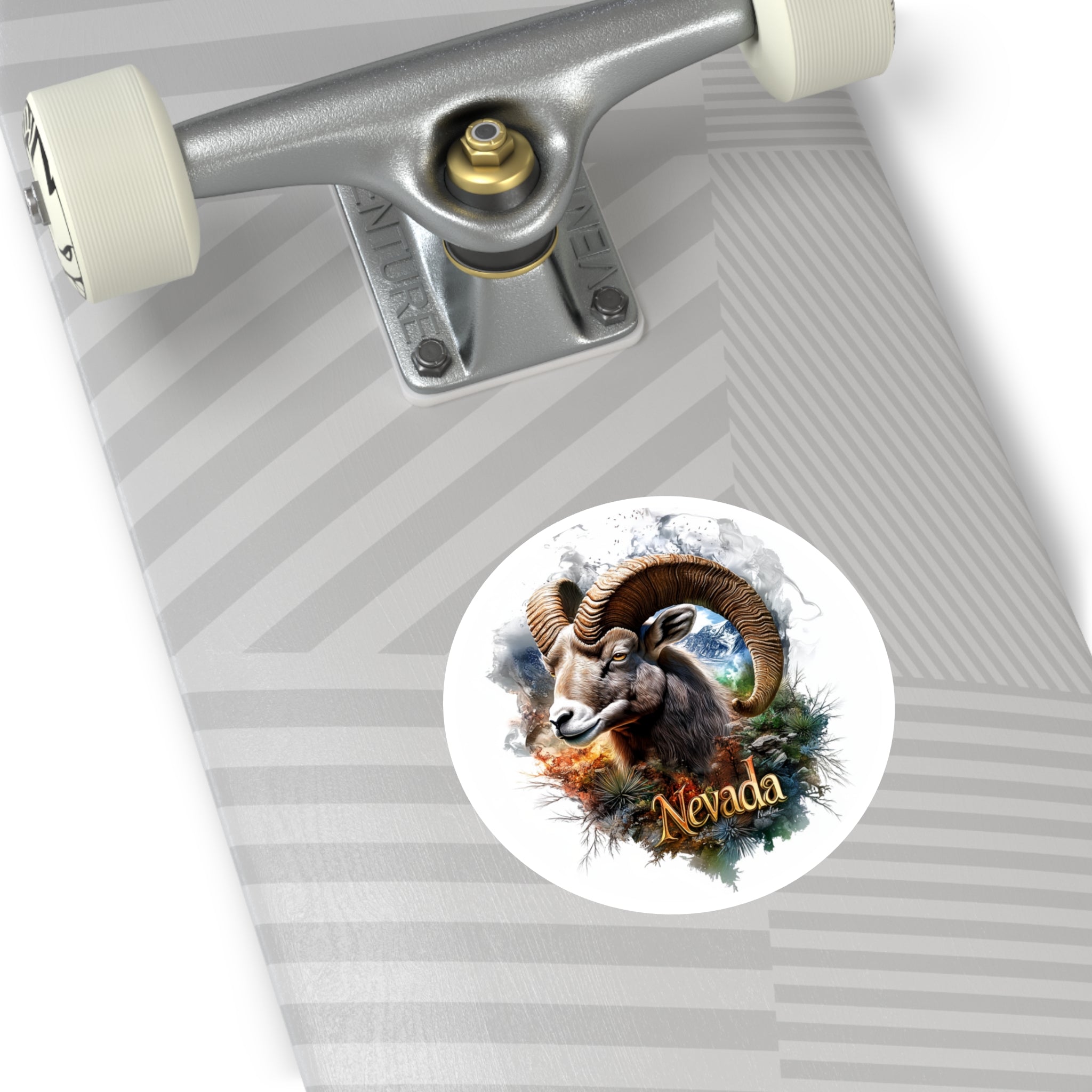 Nevada Bighorn Sheep Sticker, State Animal Art, Desert Landscape Design