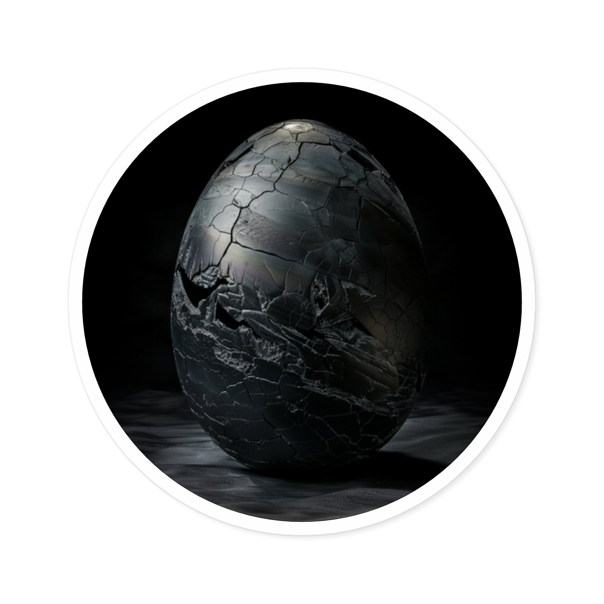 Obsidian Egg, Mysterious Design Sticker, Dark Art, Fantasy Object