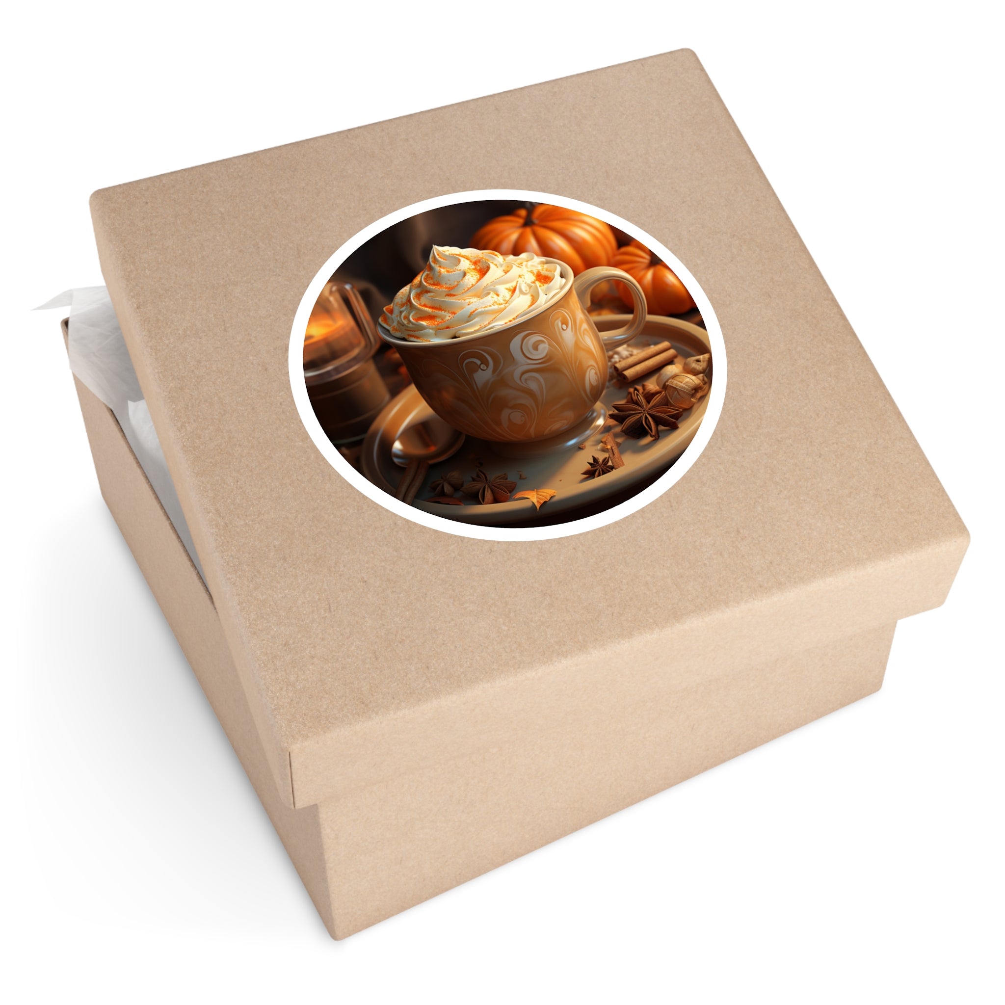 Pumpkin Spice Sticker, Autumn Drink Art, Cozy Season Design, Fall Gift