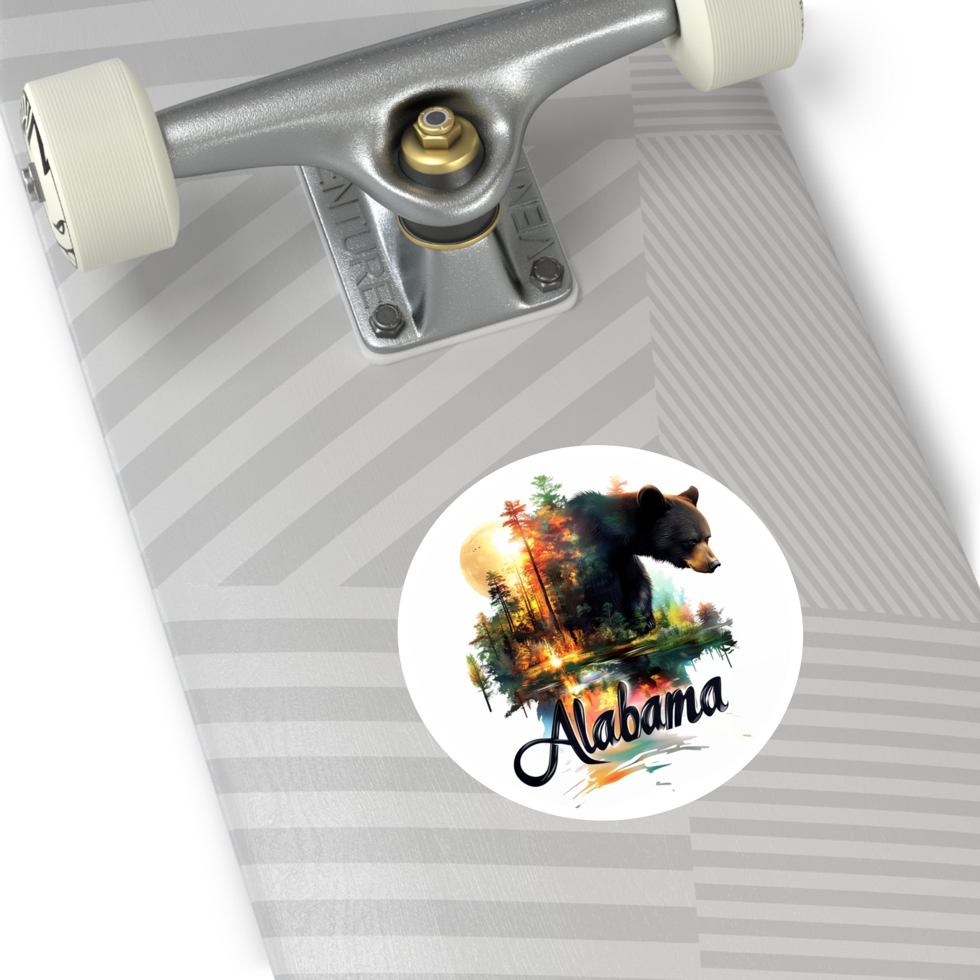 Alabama Bear Sunset, Nature Landscape Sticker, Water Bottle or Laptop, State Art
