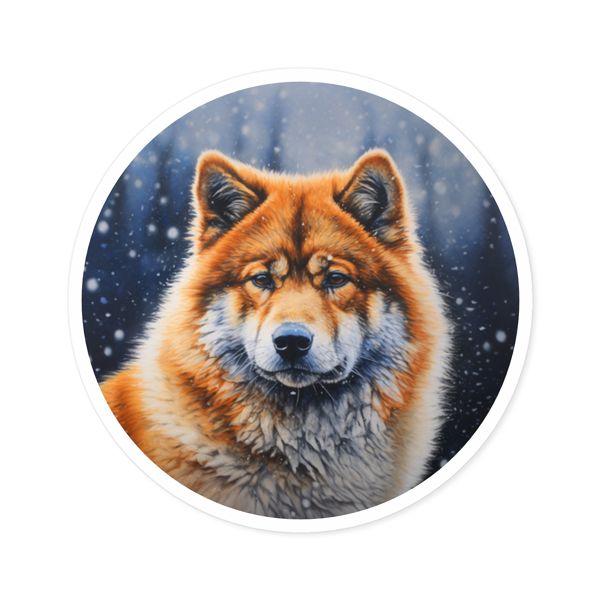 Akita, Pointillism Sticker, Laptop Decal, Gift for Dog Lovers