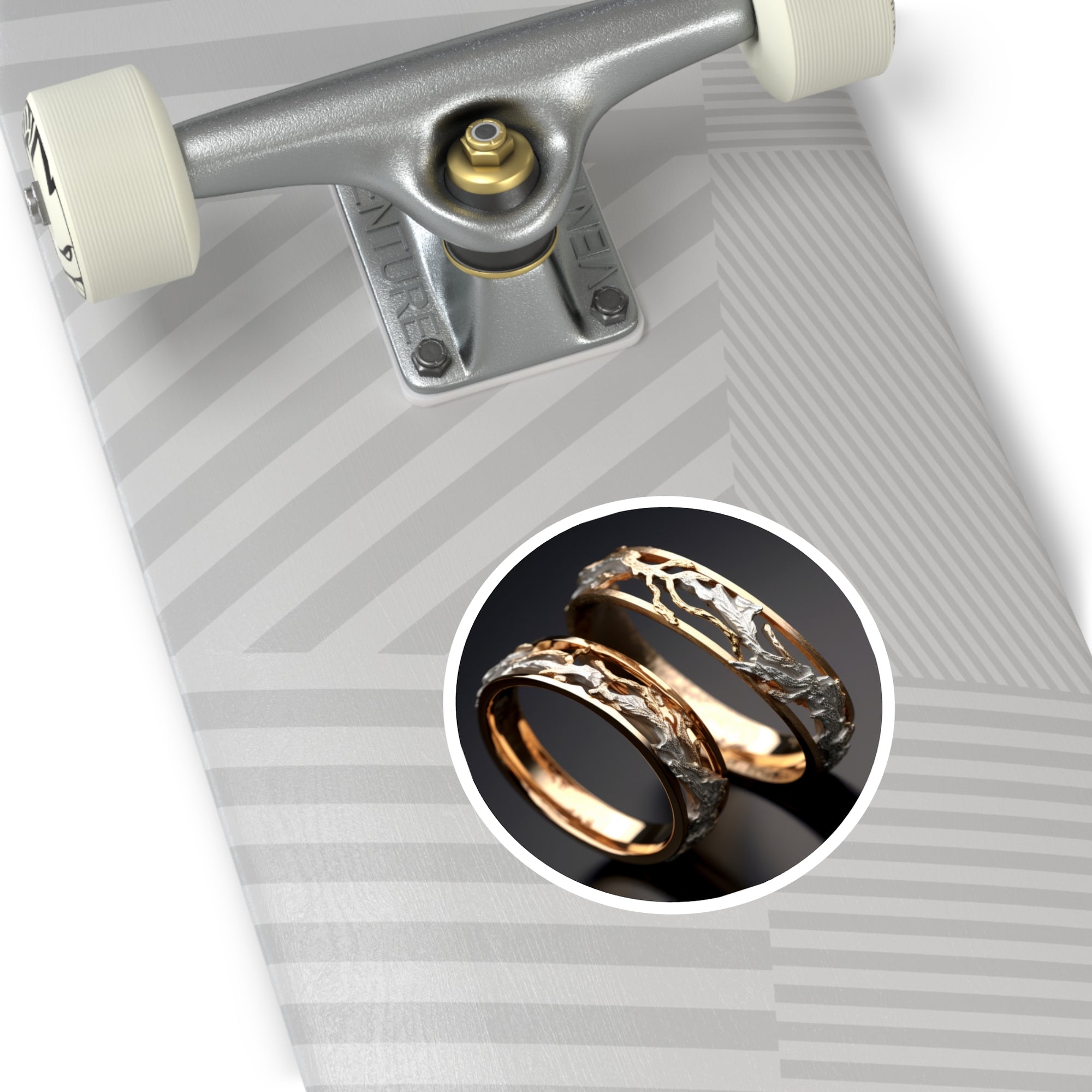 Wedding Rings Sticker, Elegant Art Style, Anniversary Keepsake