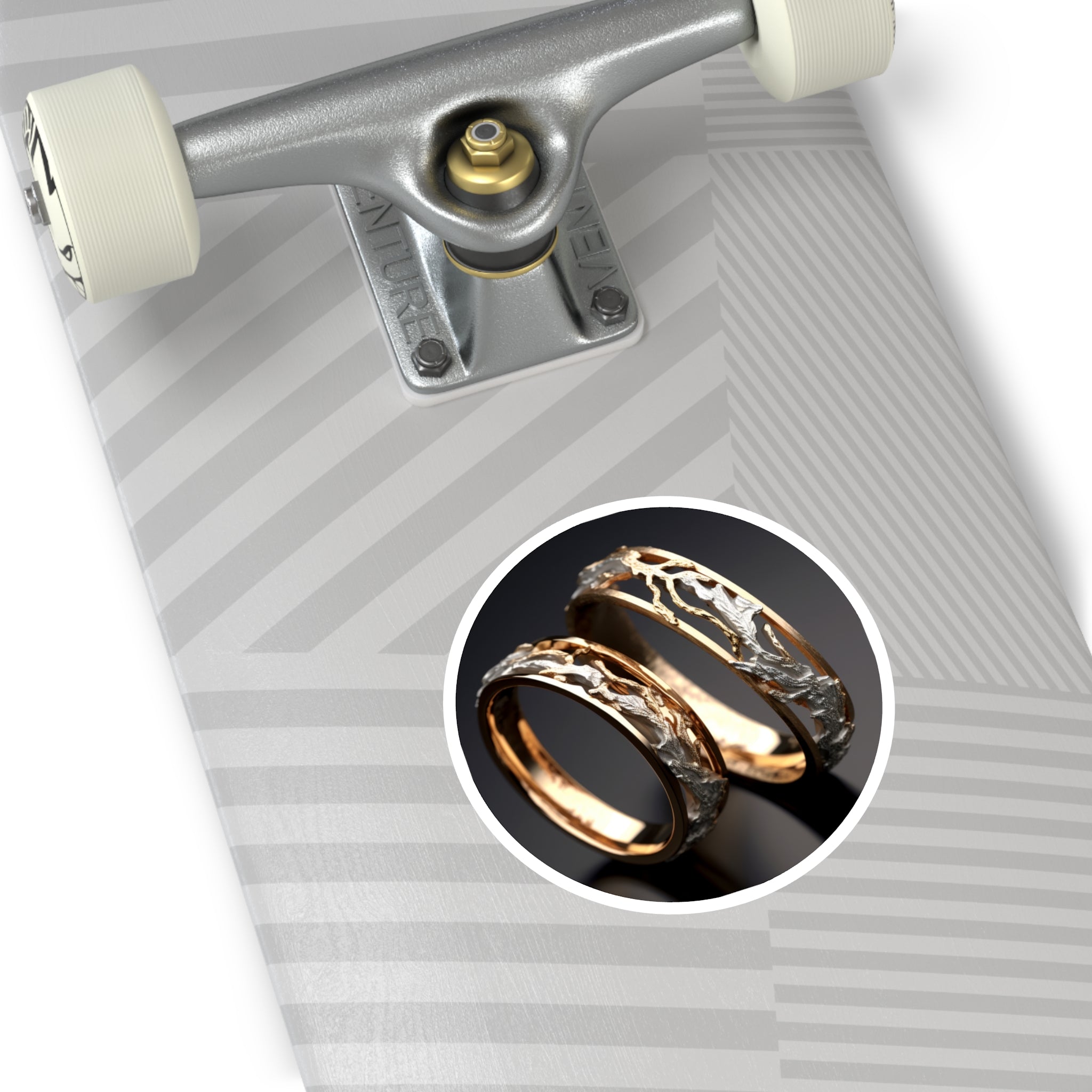 Wedding Rings Sticker, Elegant Art Style, Anniversary Keepsake