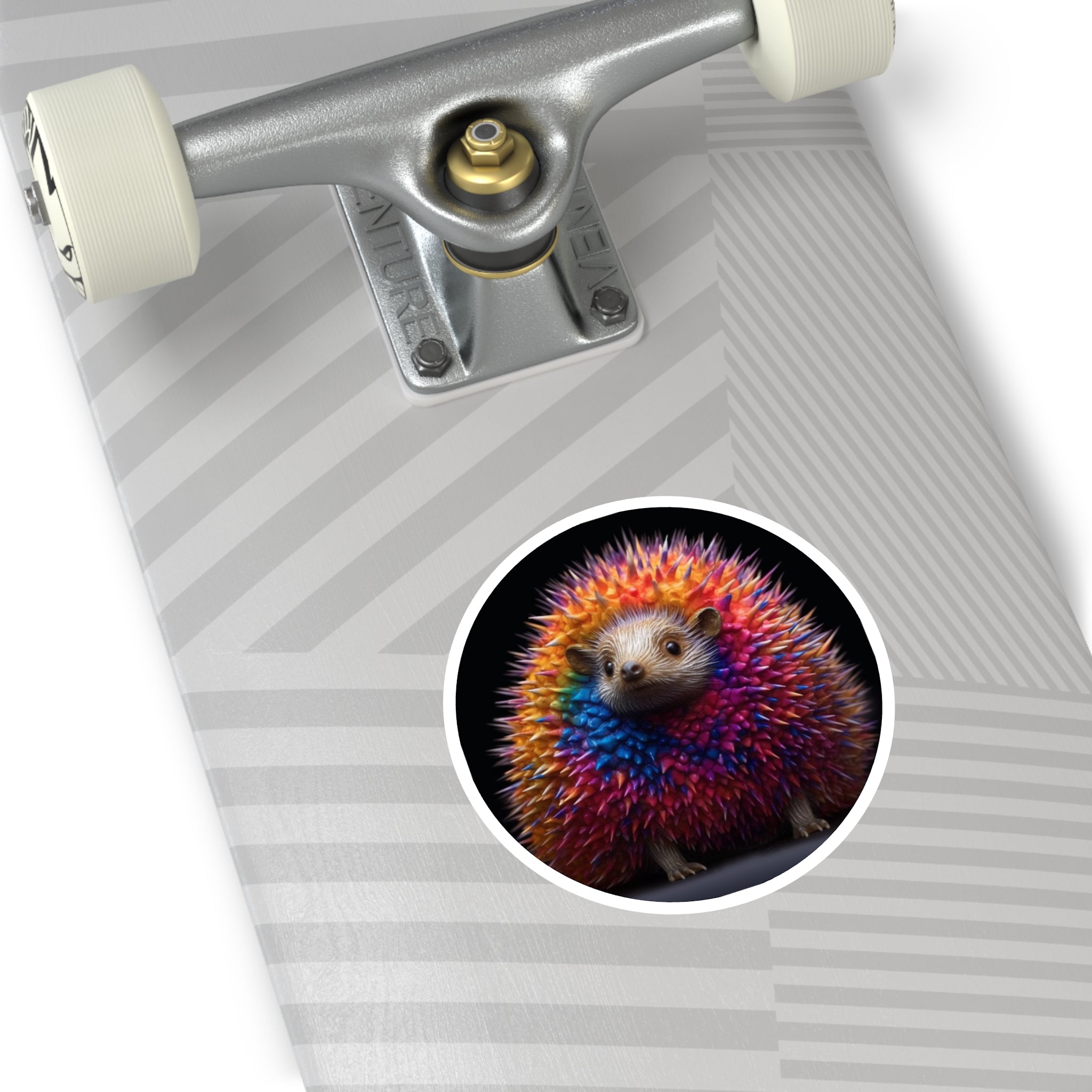 Rainbow Hedgehog Sticker, Colorful Cute Animal, Fun Aesthetic, Whimsical Gift
