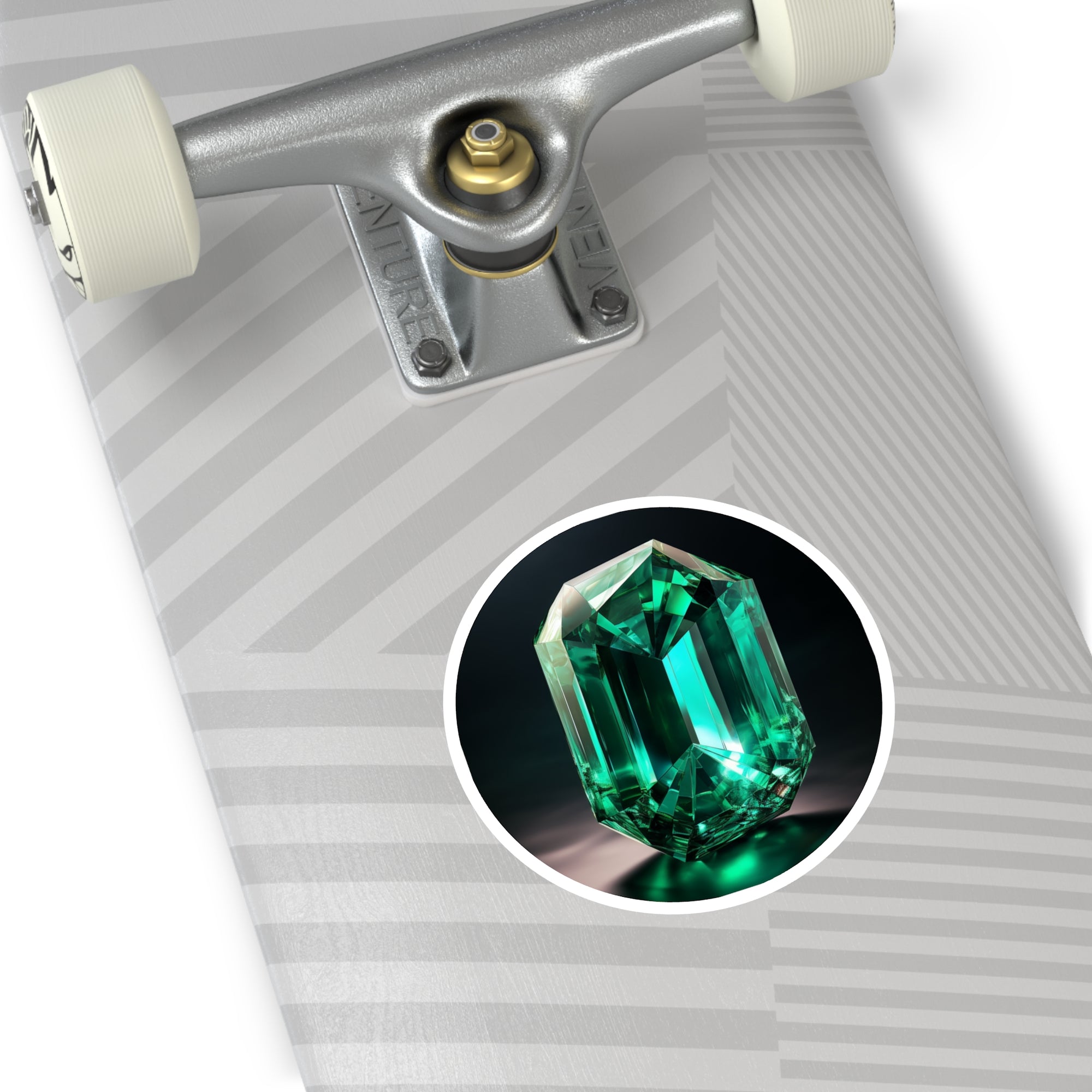 Emerald Gemstone, Realistic Gemstone Sticker, Green Crystal Design, Elegant Nature Art