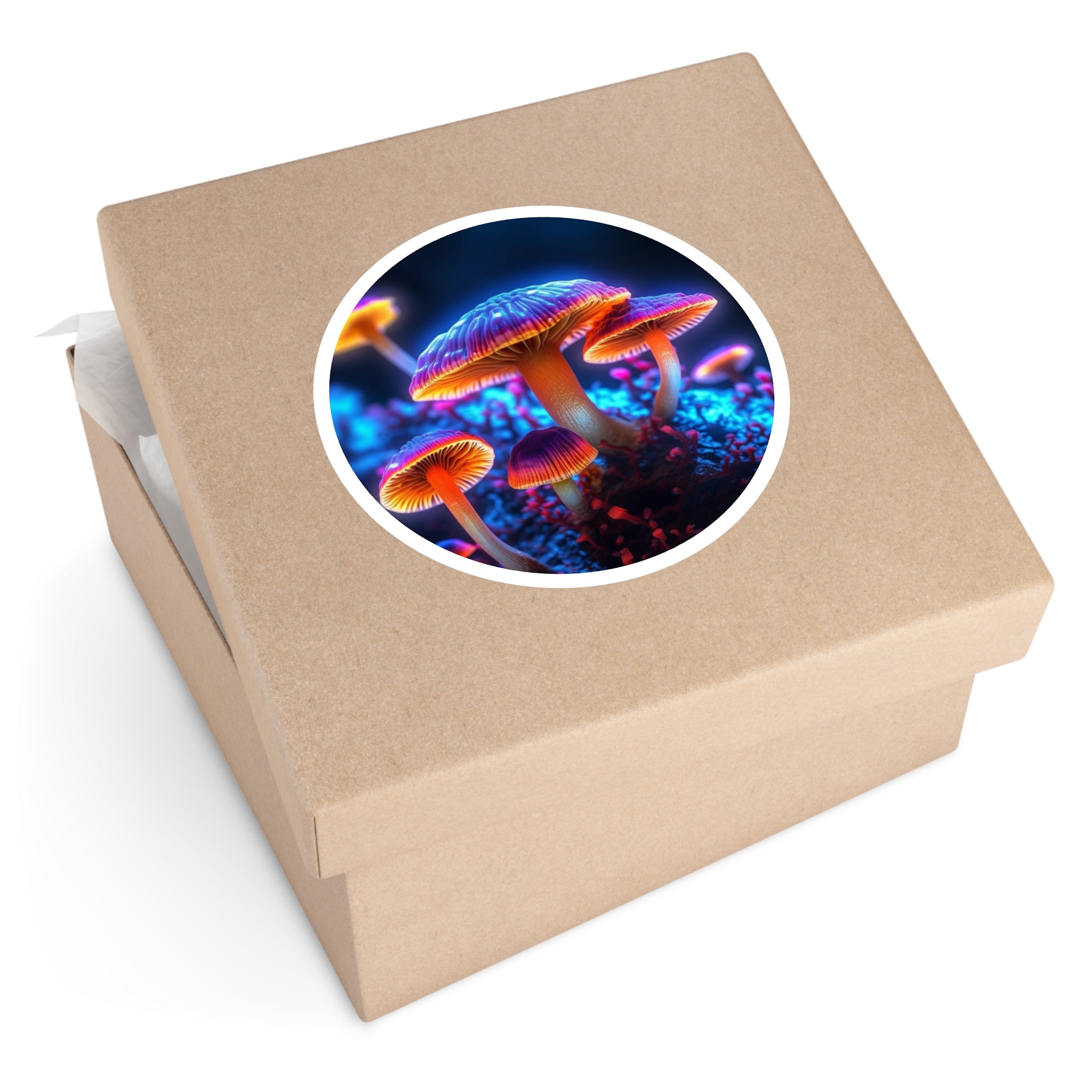 Mushroom Lights, Nature Art Sticker, Forest Decor, Unique Gift