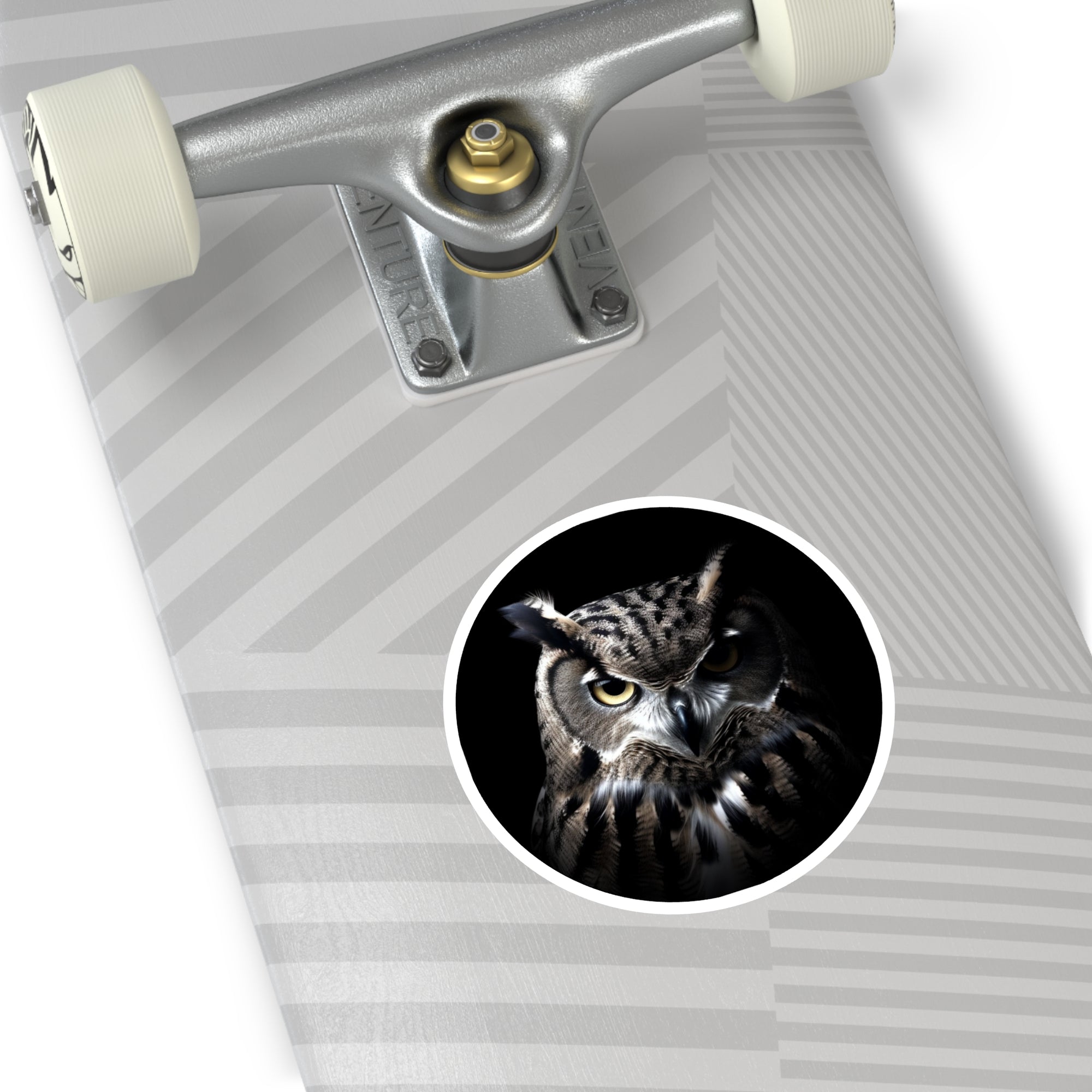 Great Horned Owl Sticker, Wildlife Art, Intense Gaze Design, Nature Gift