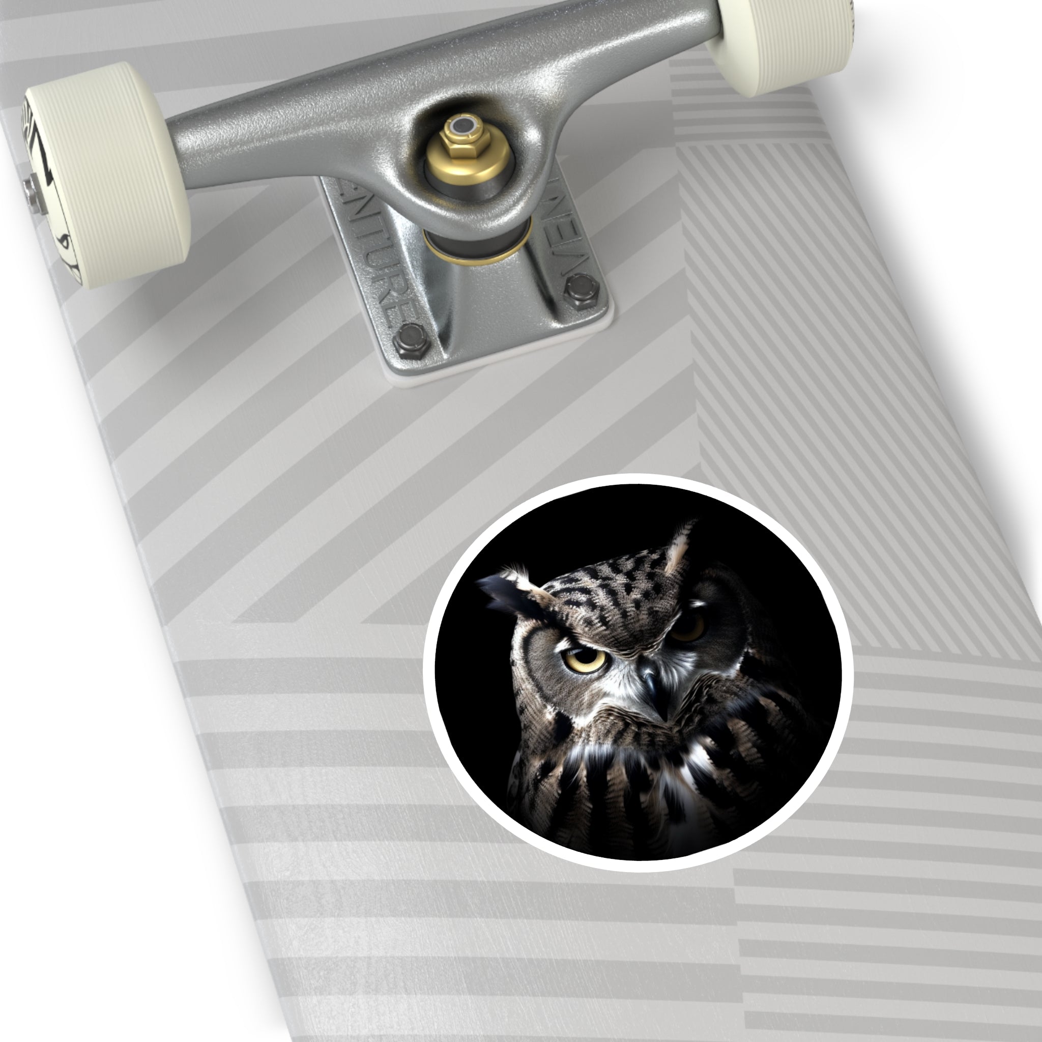 Great Horned Owl Sticker, Wildlife Art, Intense Gaze Design, Nature Gift