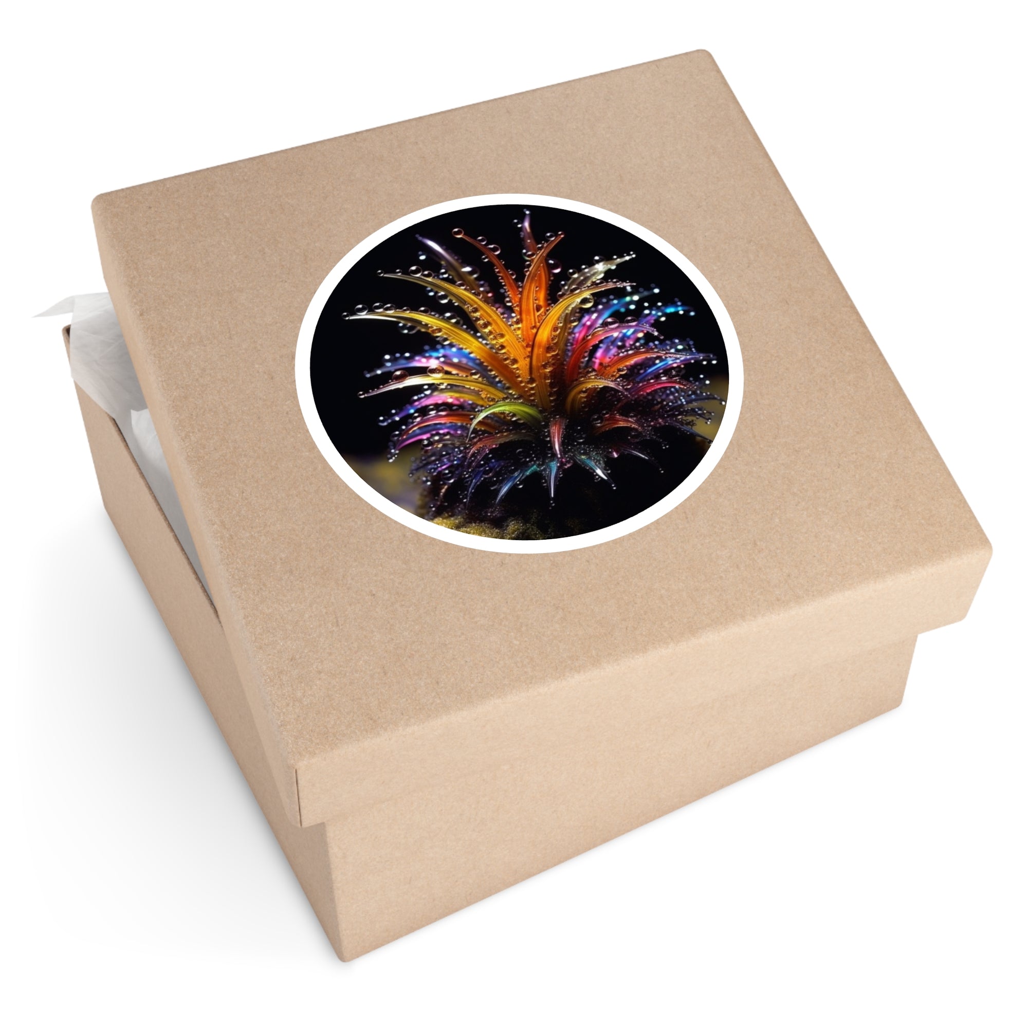 Colorful Coral Bloom, Fantasy Plant Sticker, Nature Art, Vibrant Decor