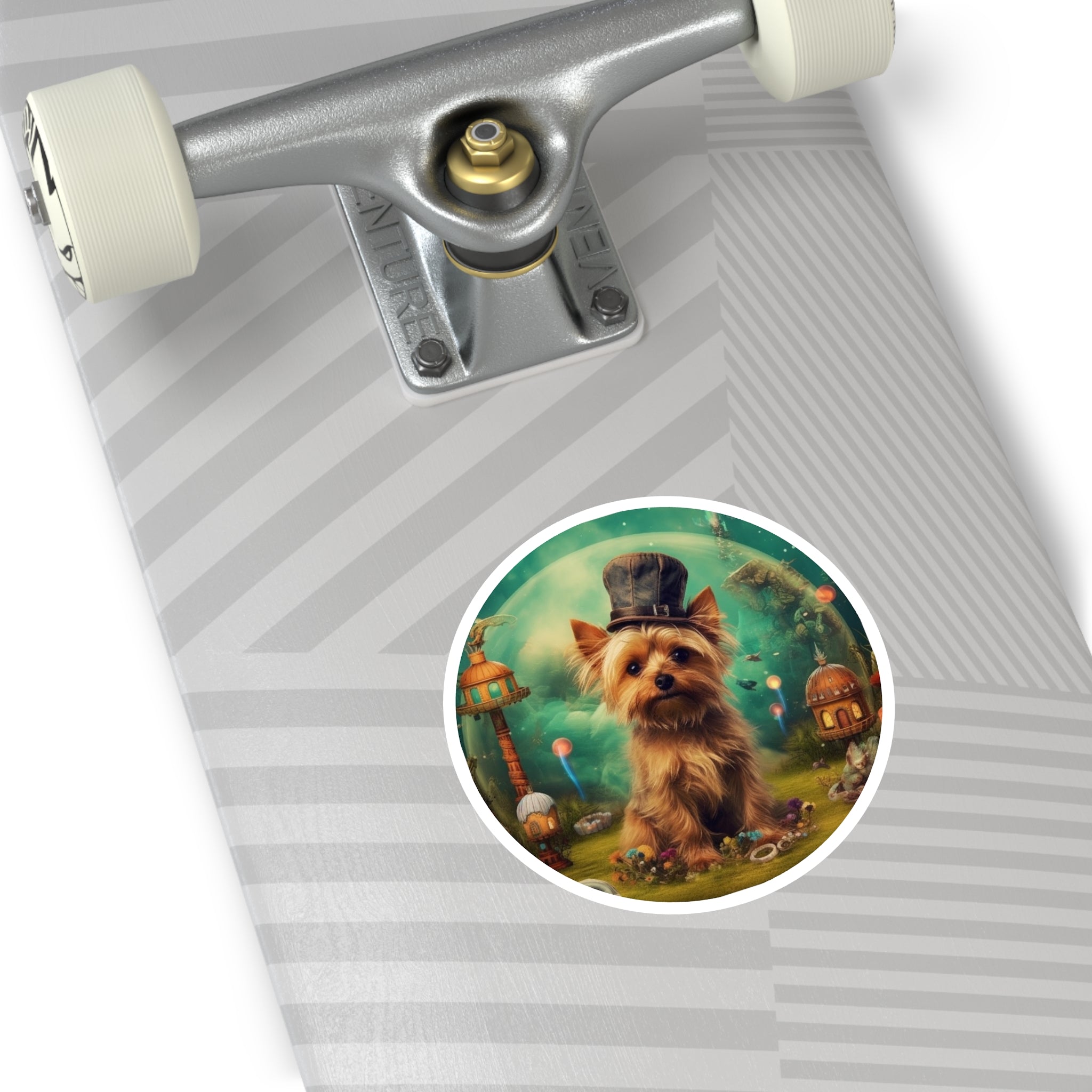 Steampunk Pup Portrait, Fantasy Dog Sticker, Laptop Decoration, Pet Lover Gift