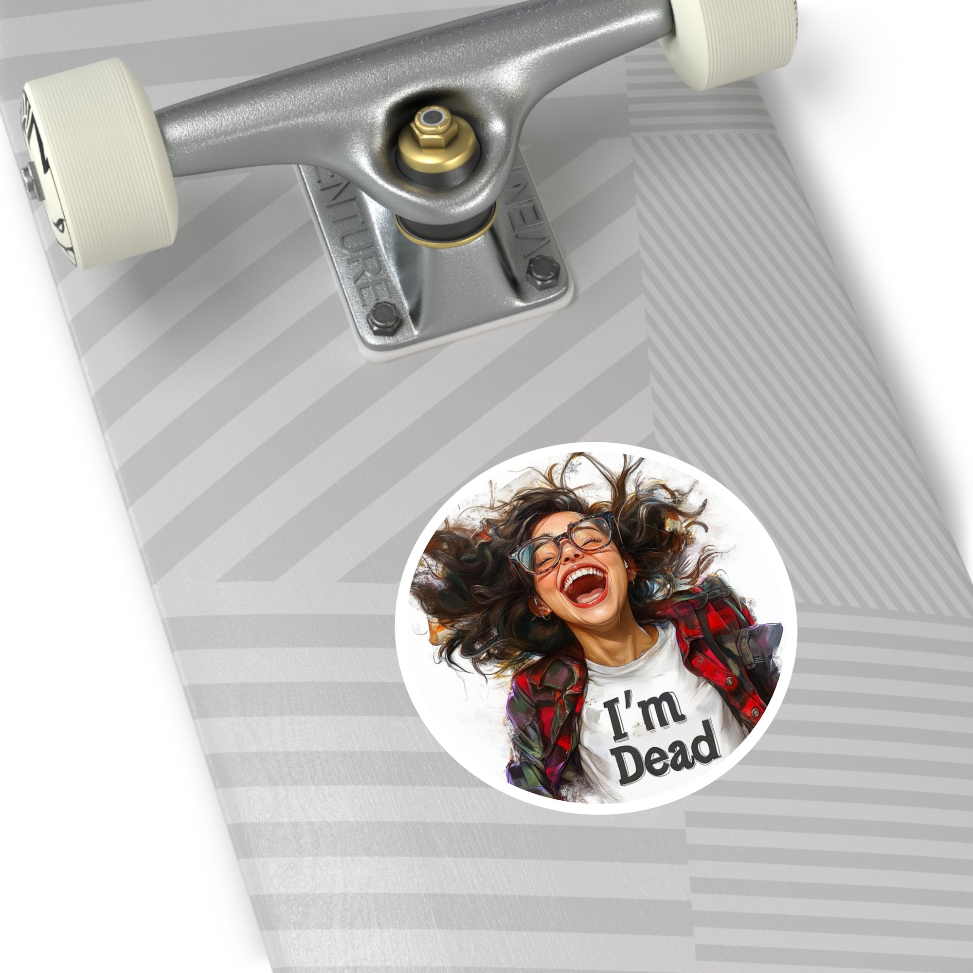 I’m Dead Sticker, Laughing Person Art, Fun Reaction Design, Meme Gift