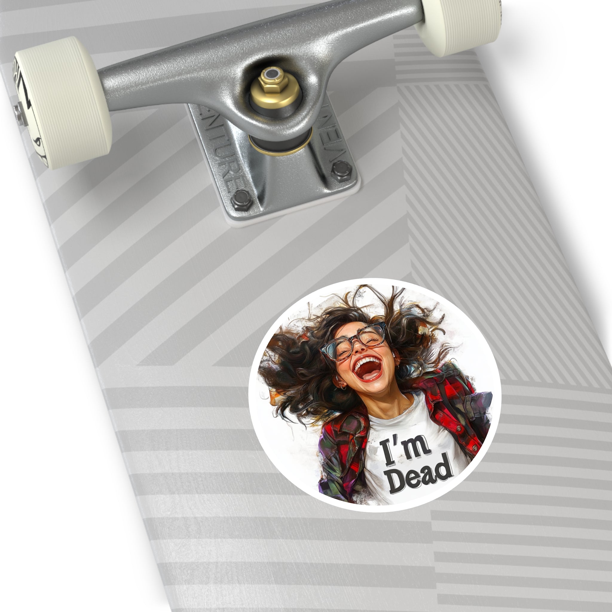 I’m Dead Sticker, Laughing Person Art, Fun Reaction Design, Meme Gift