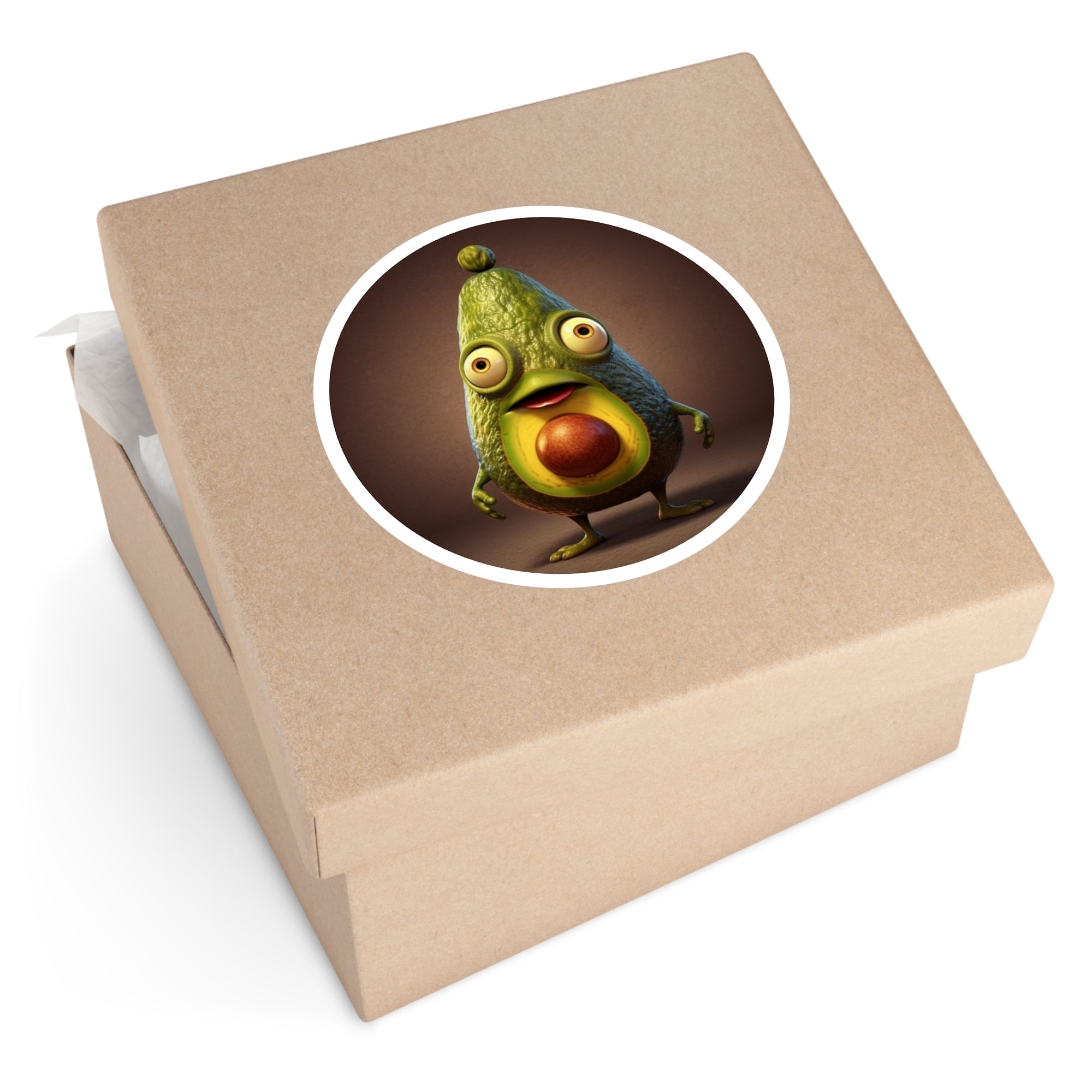Funny Avocado, Cartoon Sticker, Whimsical Design, Playful Character