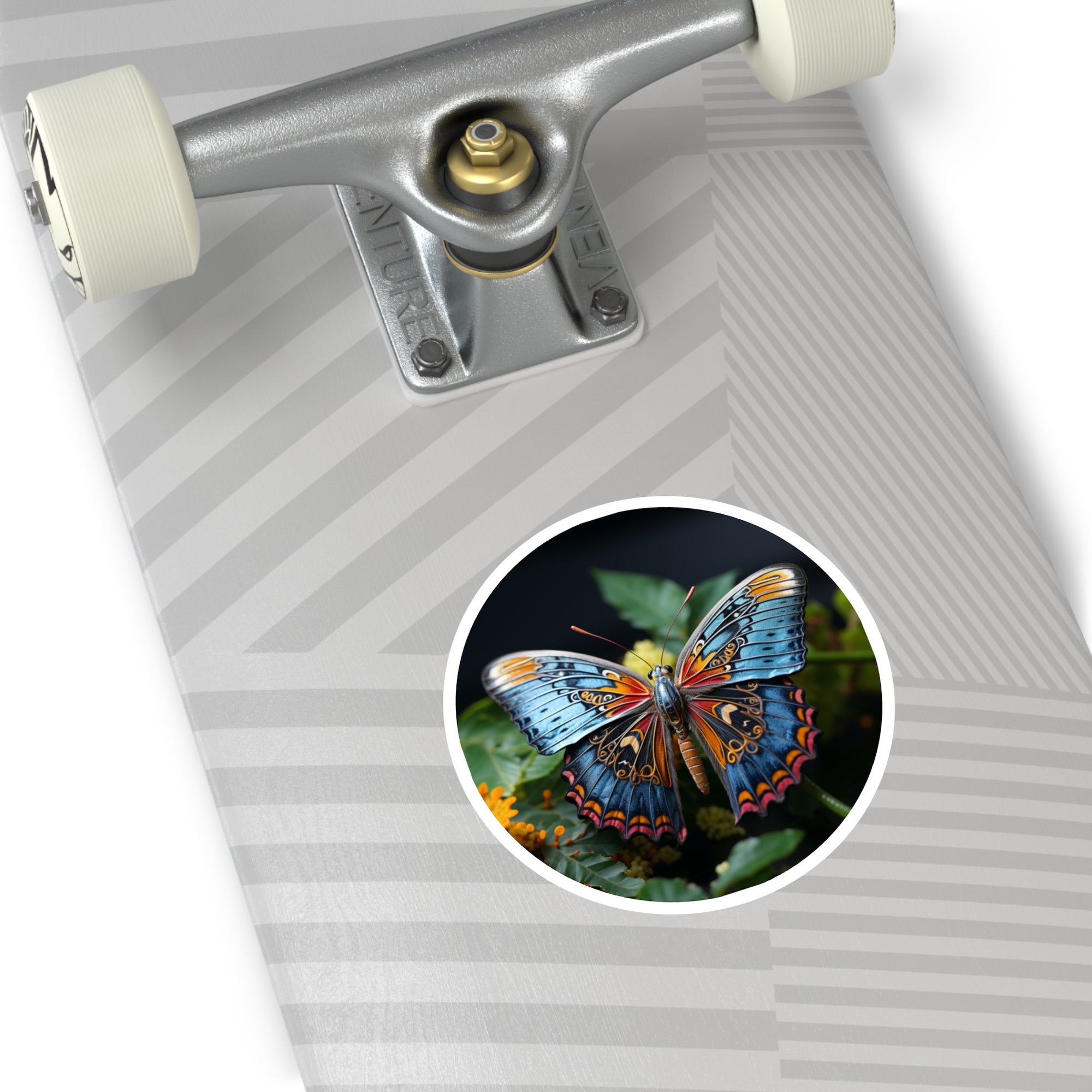 Blue Orange Moth, Detailed Art Sticker, Laptop Decal, Nature Lover Gift