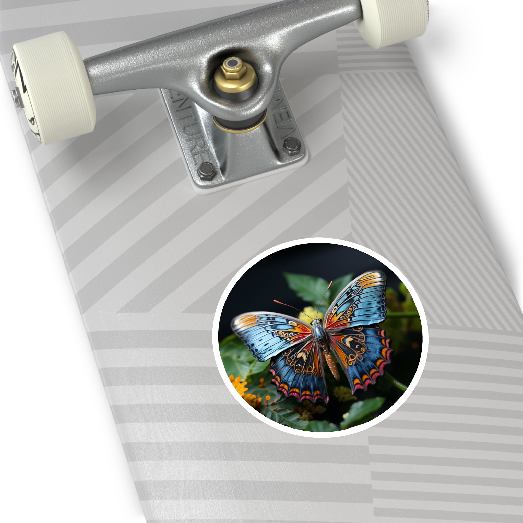 Blue Orange Moth, Detailed Art Sticker, Laptop Decal, Nature Lover Gift