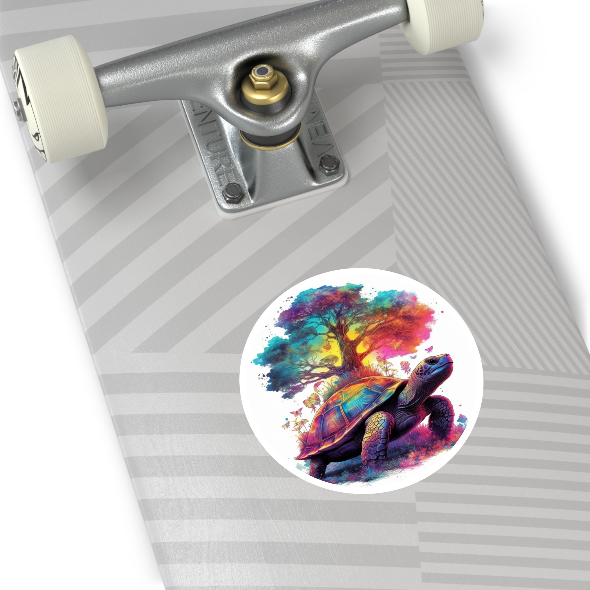 Magical Turtle Sticker, Nature Tree Design, Double Exposure Art