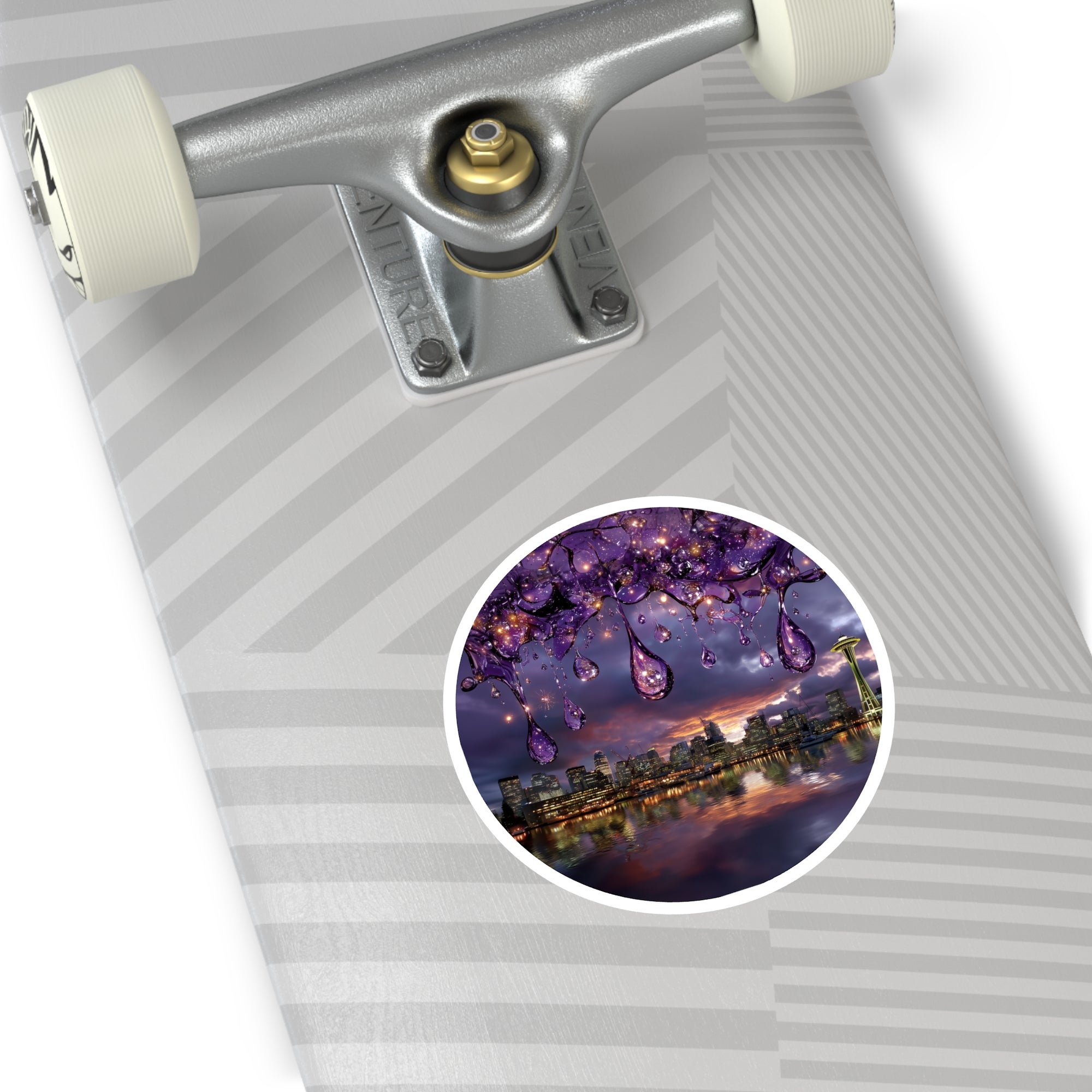 Purple Rain Cityscape Sticker