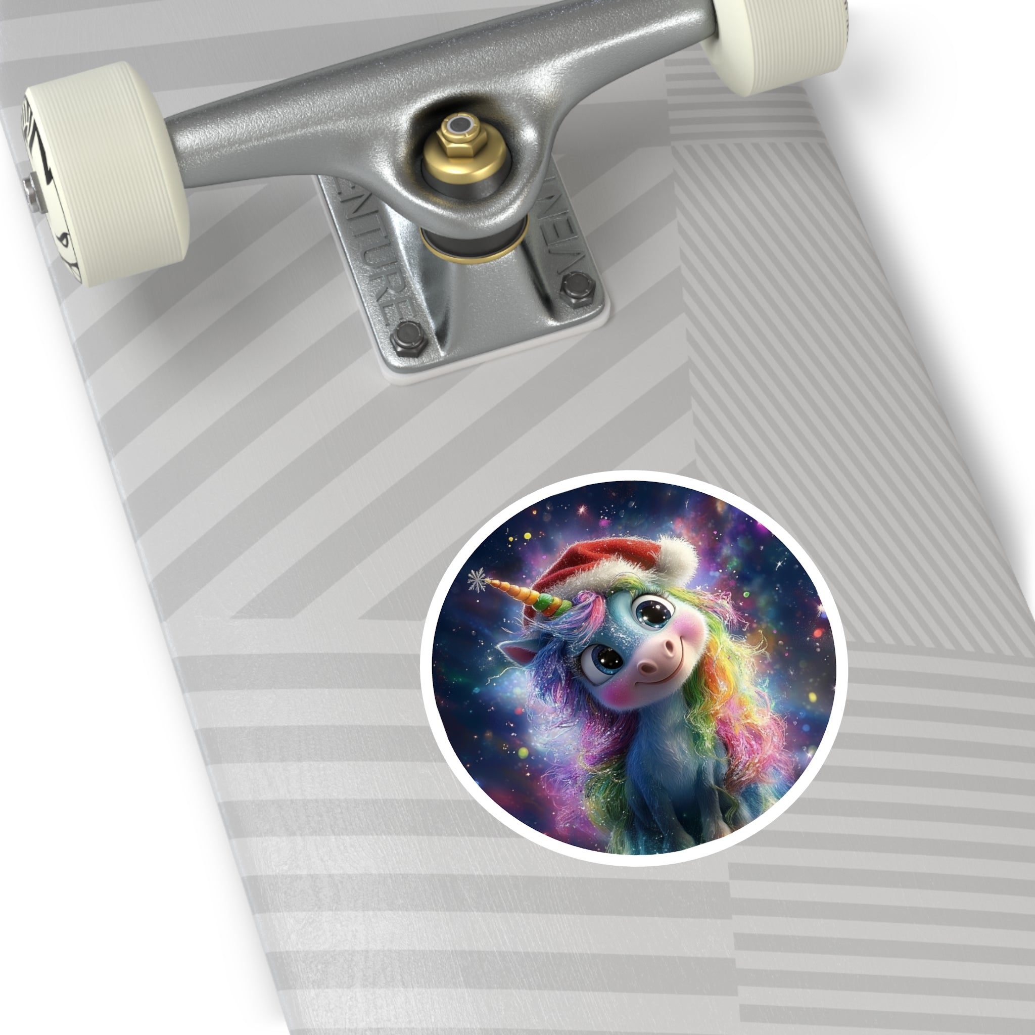 Cute Christmas Unicorn Sticker, Magical Holiday Art, Planner Gift, Festive Season