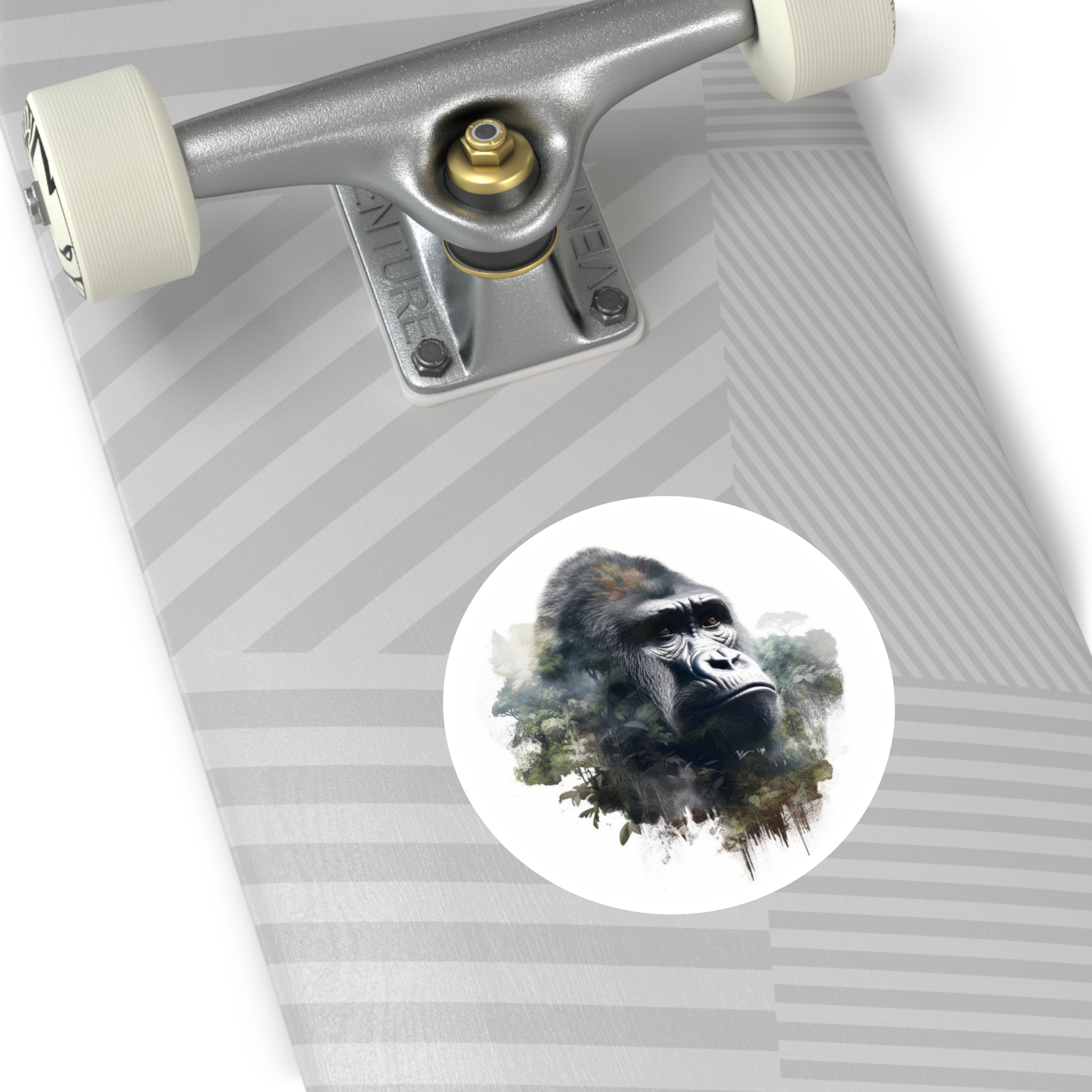 Gorilla Forest Sticker, Double Exposure Art, Wildlife Design, Nature Lover Gift