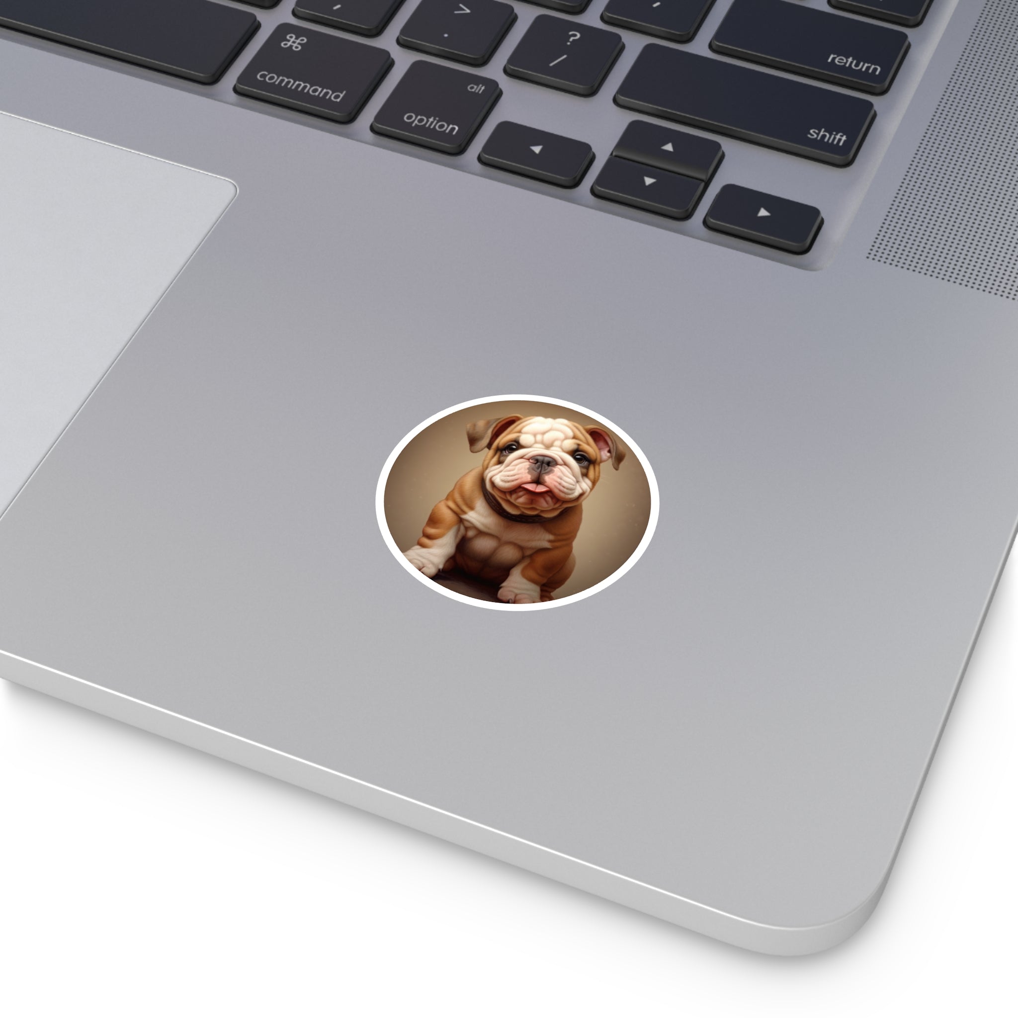 Bulldog Puppy, Photorealistic Sticker, Laptop Decal, Gift for Dog Lovers
