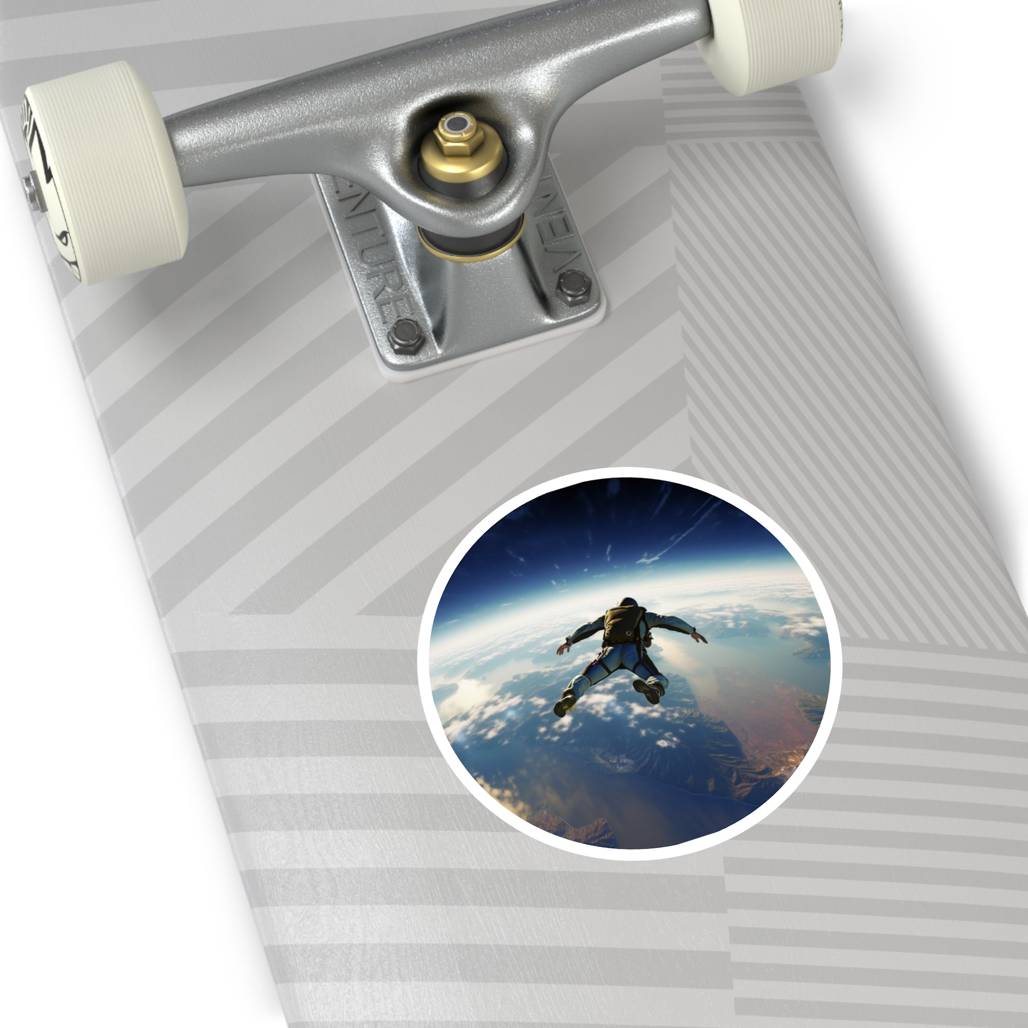 Skydiver Earth View Sticker, Adventure Art, Aerial Design, Explorer Gift