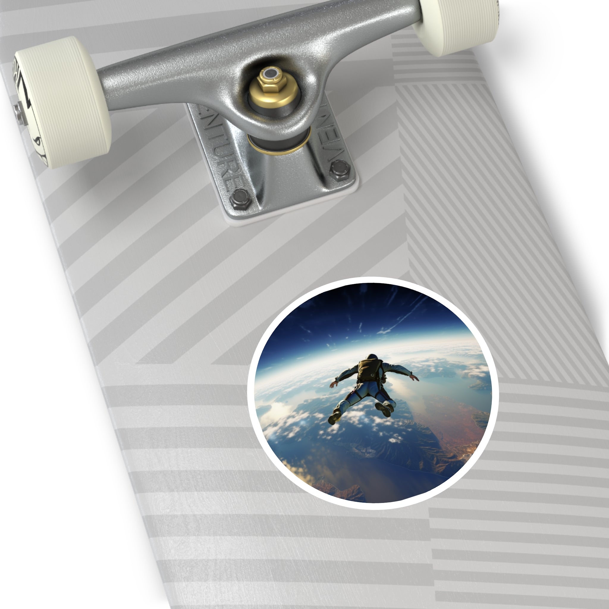 Skydiver Earth View Sticker, Adventure Art, Aerial Design, Explorer Gift