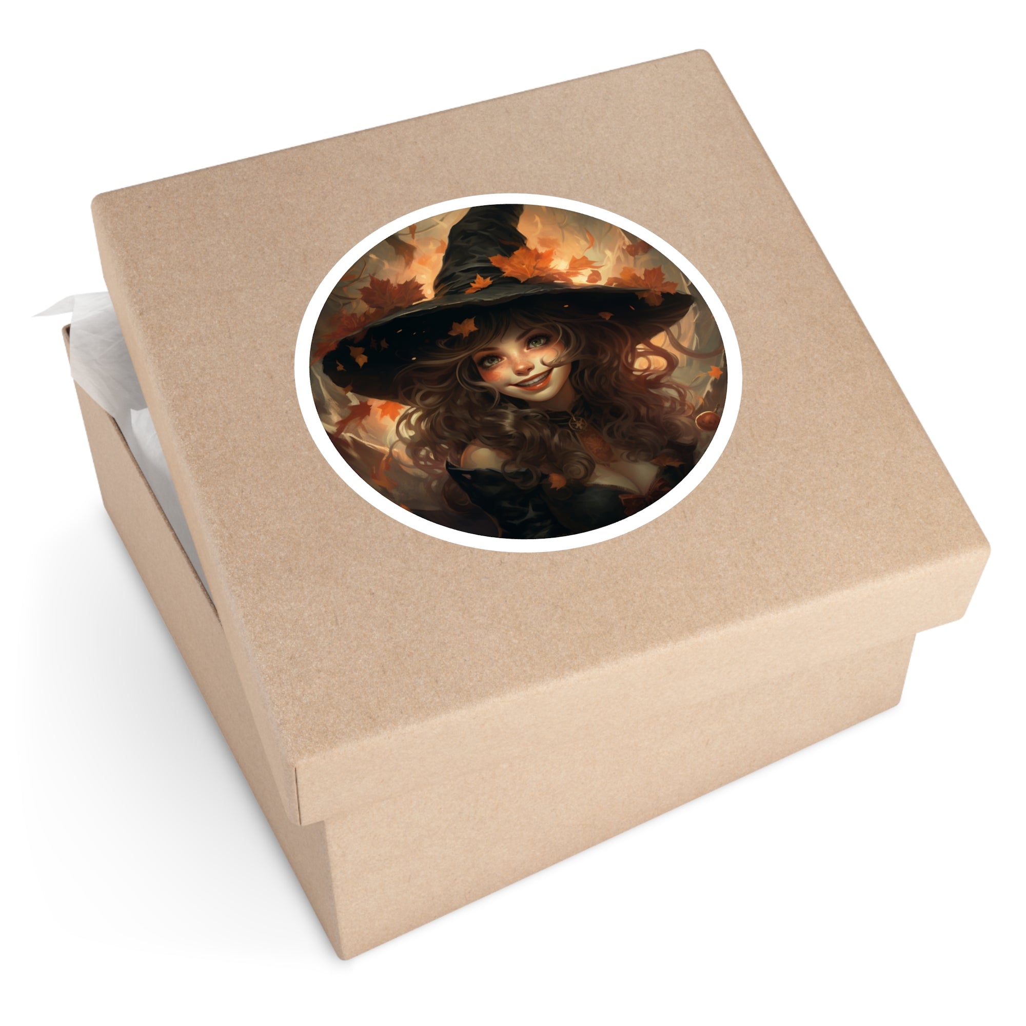 Halloween Witch Sticker, Cute Autumn Design, Pumpkin Magic, Spooky Aesthetic