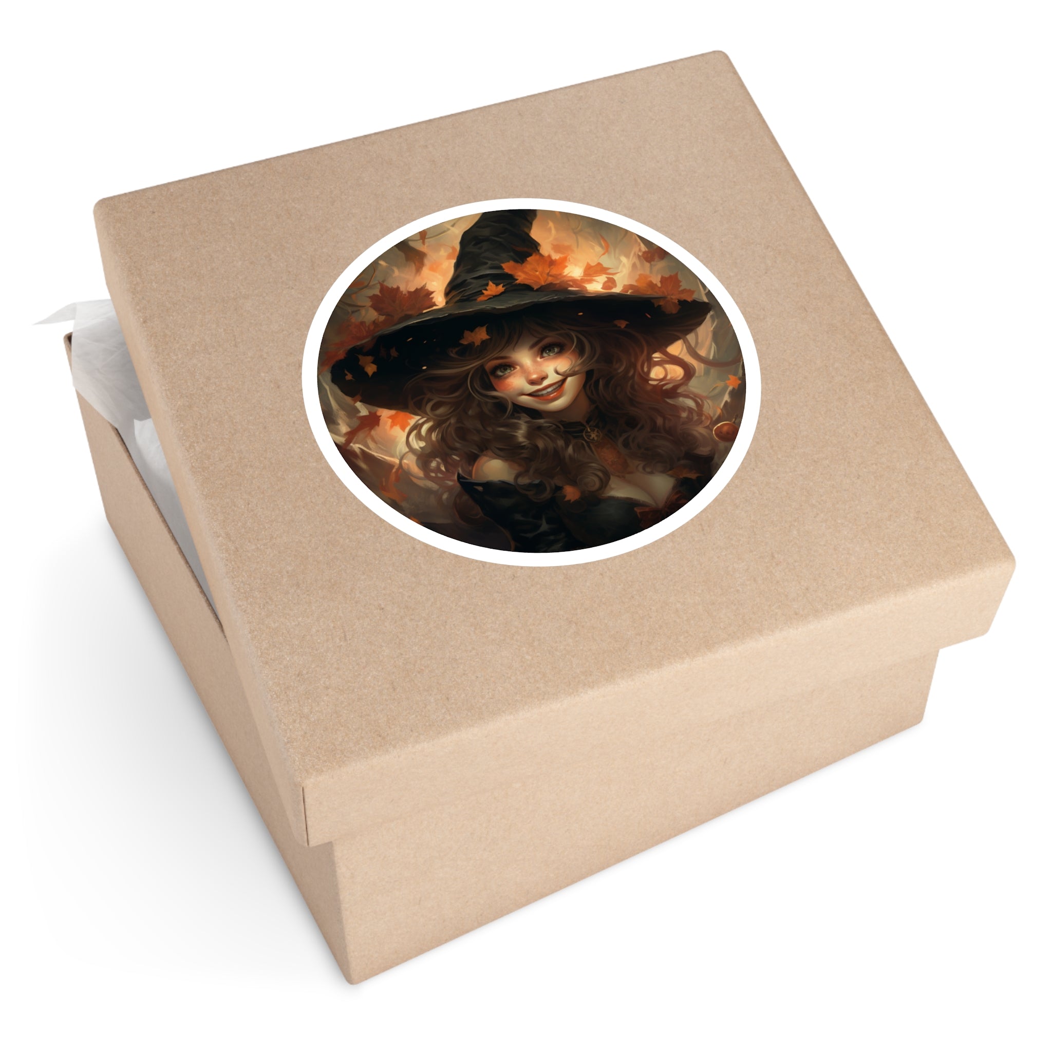 Halloween Witch Sticker, Cute Autumn Design, Pumpkin Magic, Spooky Aesthetic