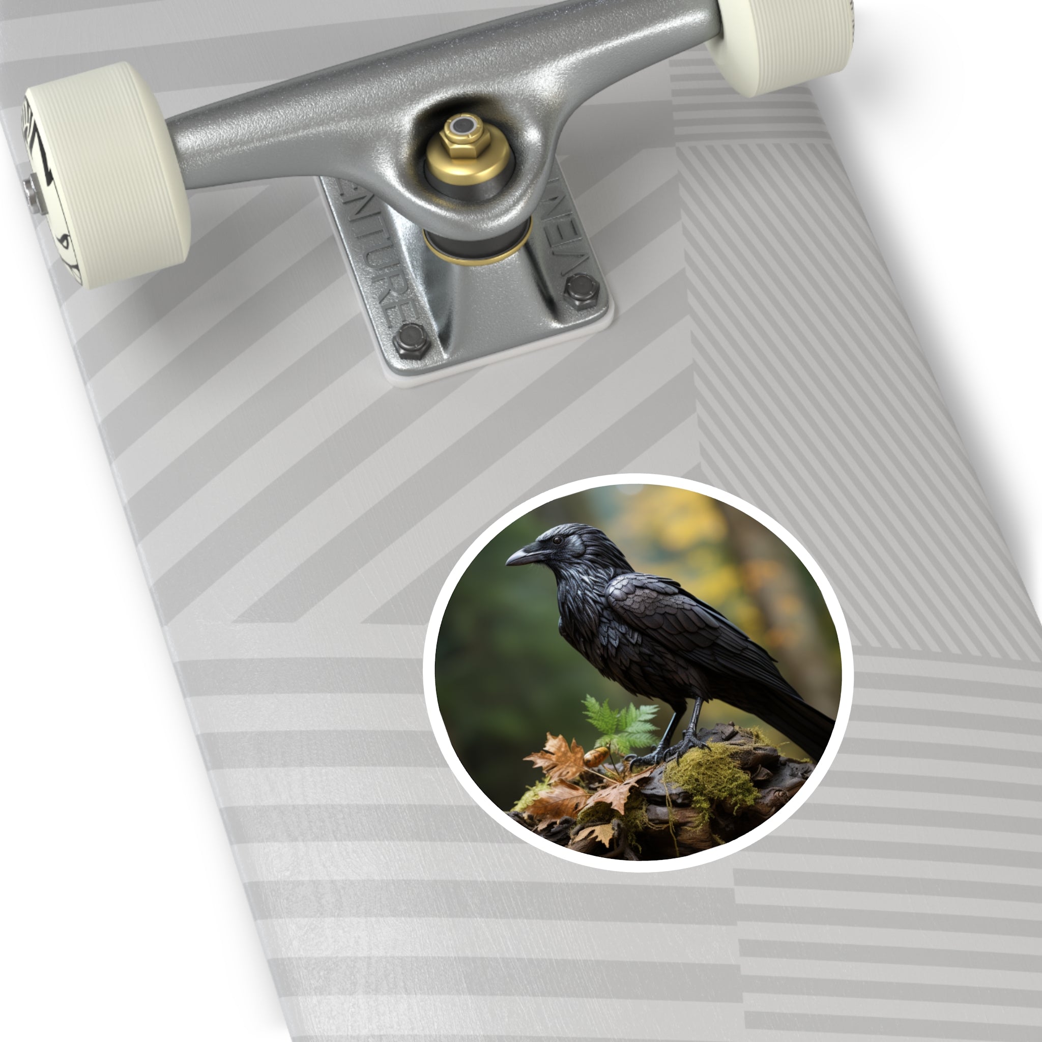 Raven Sticker, Realistic Black Bird Art, Forest Design, Mysterious Aesthetic