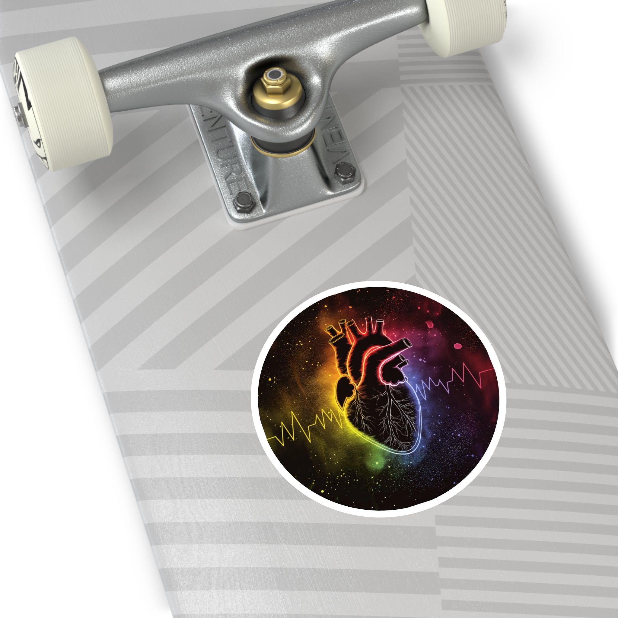Rainbow Pulse, Heartbeat Sticker, Pride Art, Love Energy Design